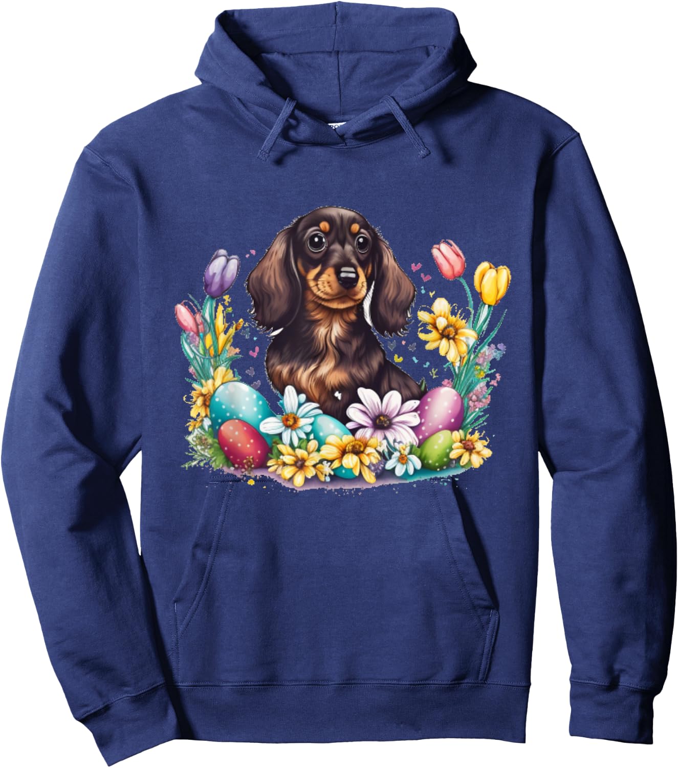 Cute Dachshund Easter Day Wiener Weiner Easter Egg Hoodie - Hoodie | Navy