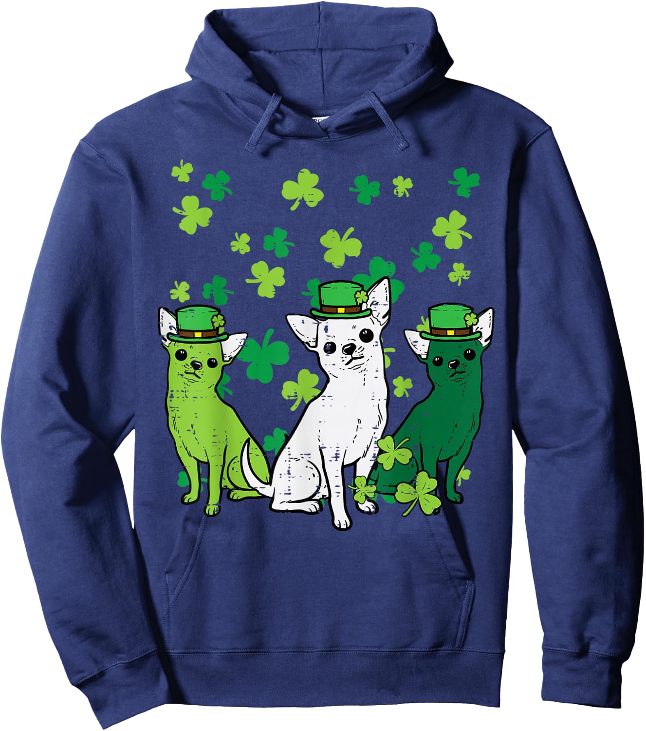 St Patricks Day Chihuahuas Dog Saint Paddys Men Women Kids Hoodie - Hoodie | Navy