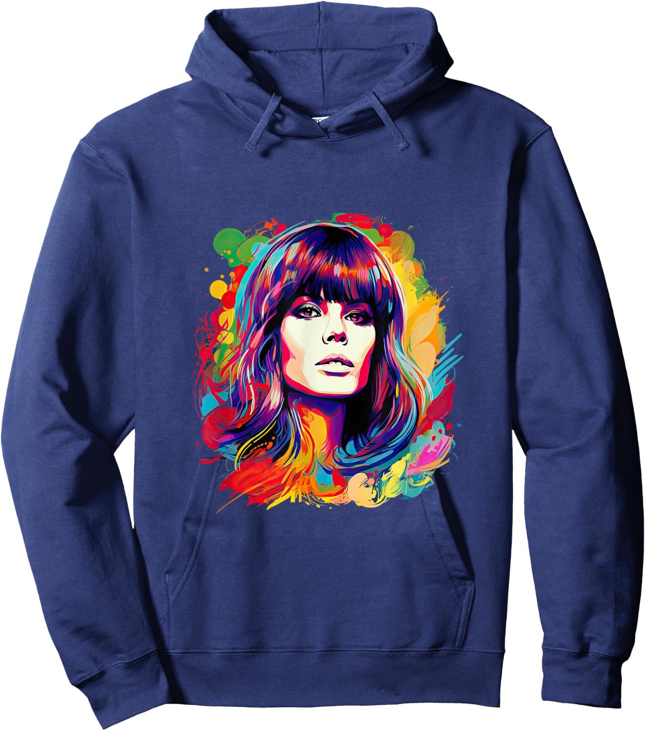 Soulful Serenade: Isometric Art of Astrud Gilberto Hoodie - Hoodie | Navy