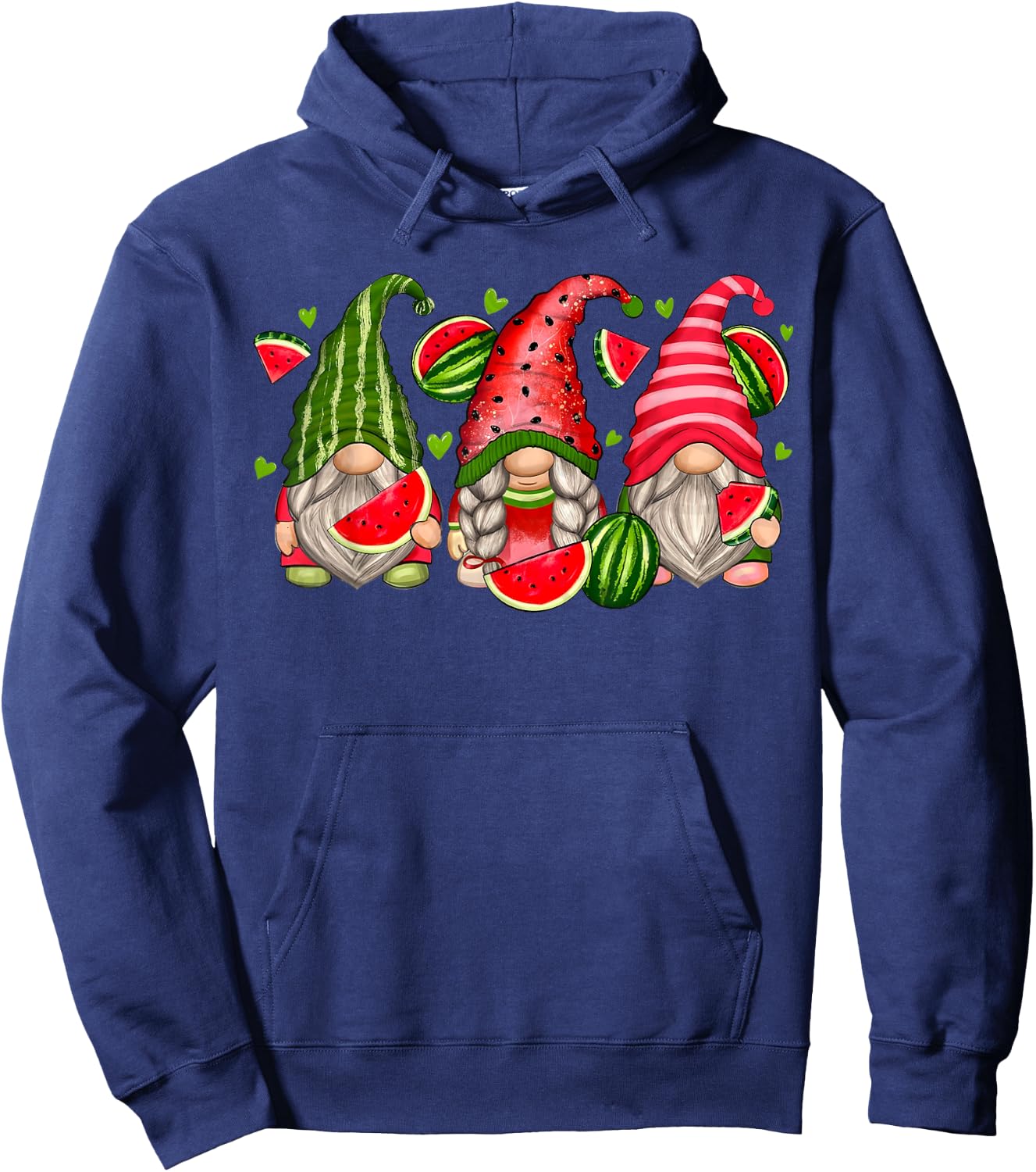 Cute Tropical Watermelon Gnomes Gnomies Summer Vacation Kids Hoodie - Hoodie | Navy