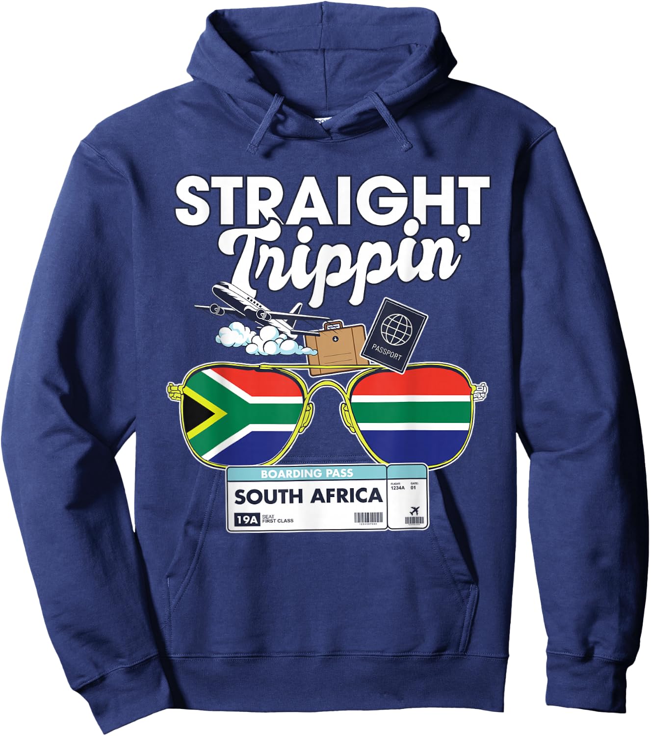 Straight Trippin' South Africa Vacation Tour Travel Trip Hoodie - Hoodie | Navy