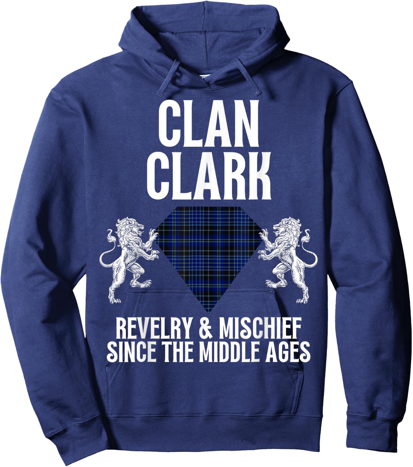 Clark Clan Scottish Name Coat Of Arms Tartan Family Party Hoodie - Hoodie | Navy
