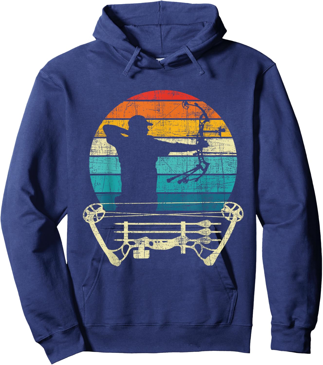 Retro Vintage Archery Girl - Bow Arrow Archer Bowhunting Hoodie - Hoodie | Navy