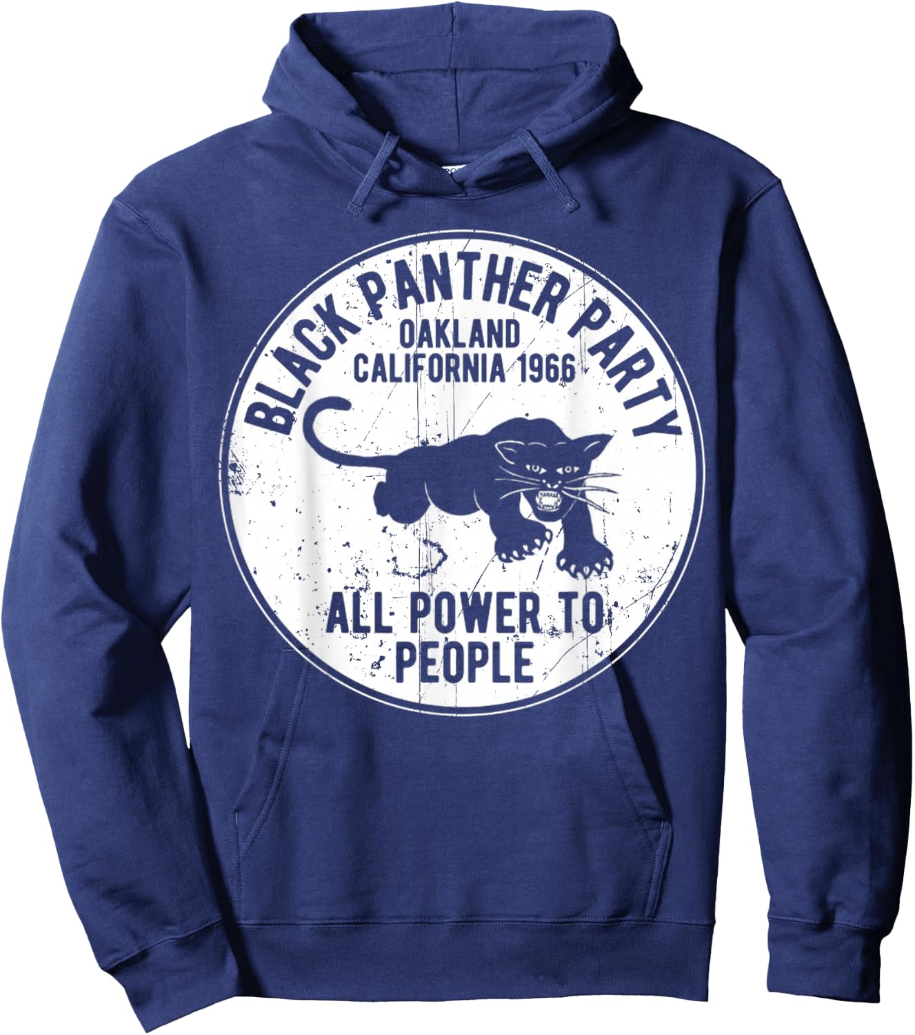Oakland California 1966 Black Panther Party Distressed Hoodie - Hoodie | Navy