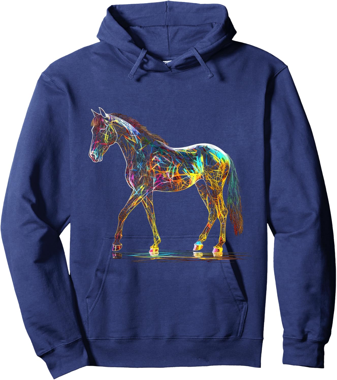 Horse Art Colourful Horse Motif Artwork Horse Hoodie - Hoodie | Navy