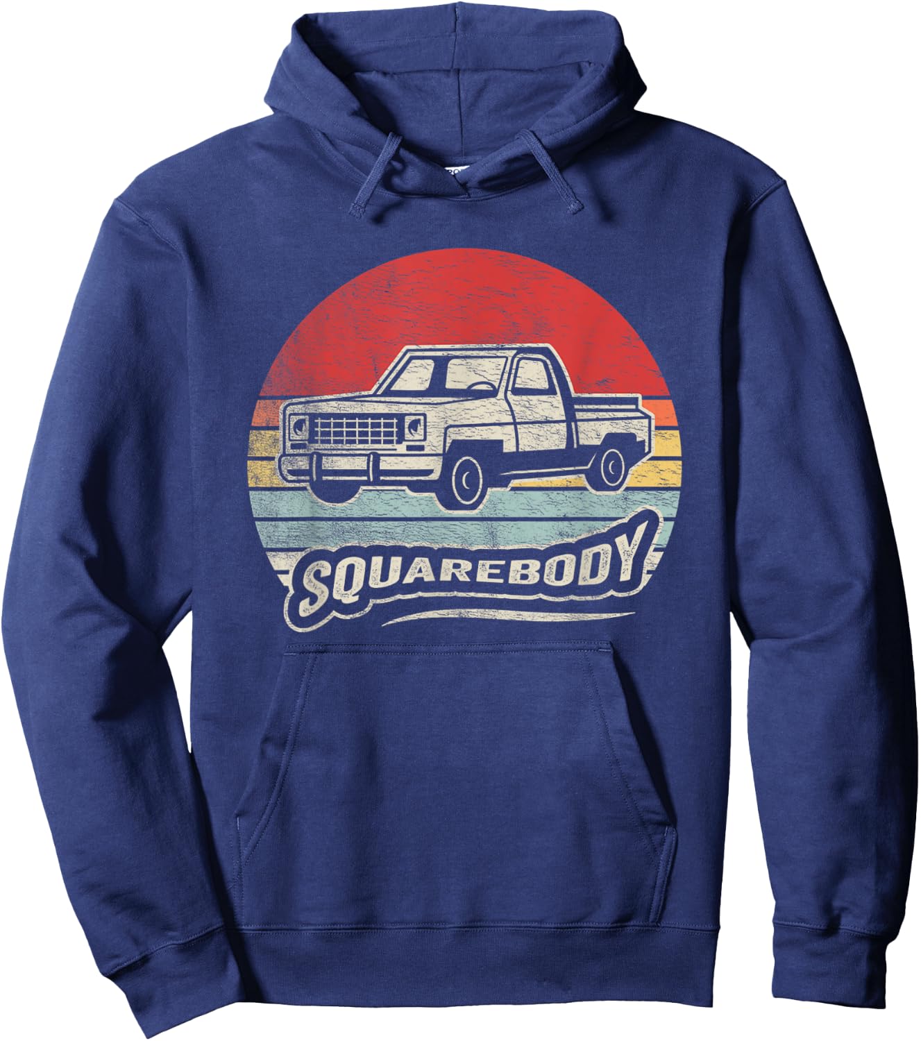 Pickup Truck Gift Retro Classic Square Body Truck Squarebody Hoodie - Hoodie | Navy