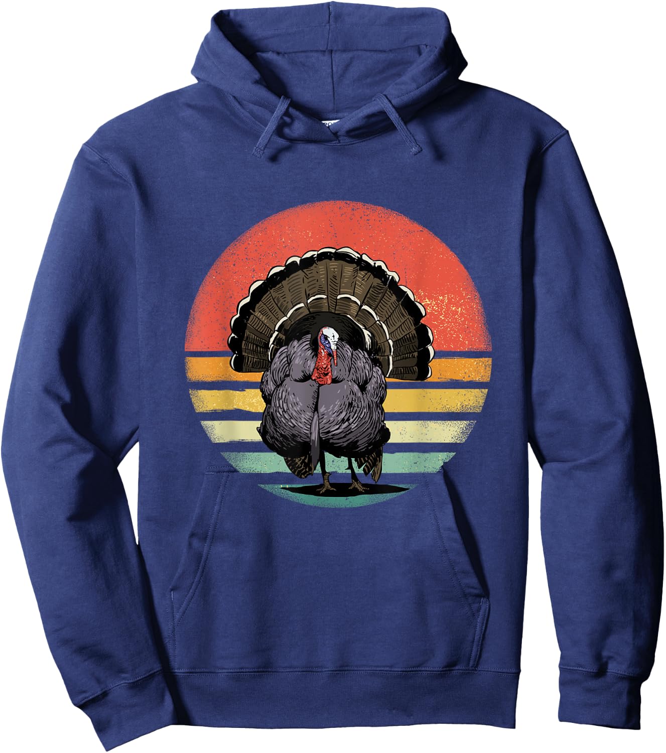 Retro Vintage Wild Turkey Bird Thanksgiving Turkey Hunting Hoodie - Hoodie | Navy