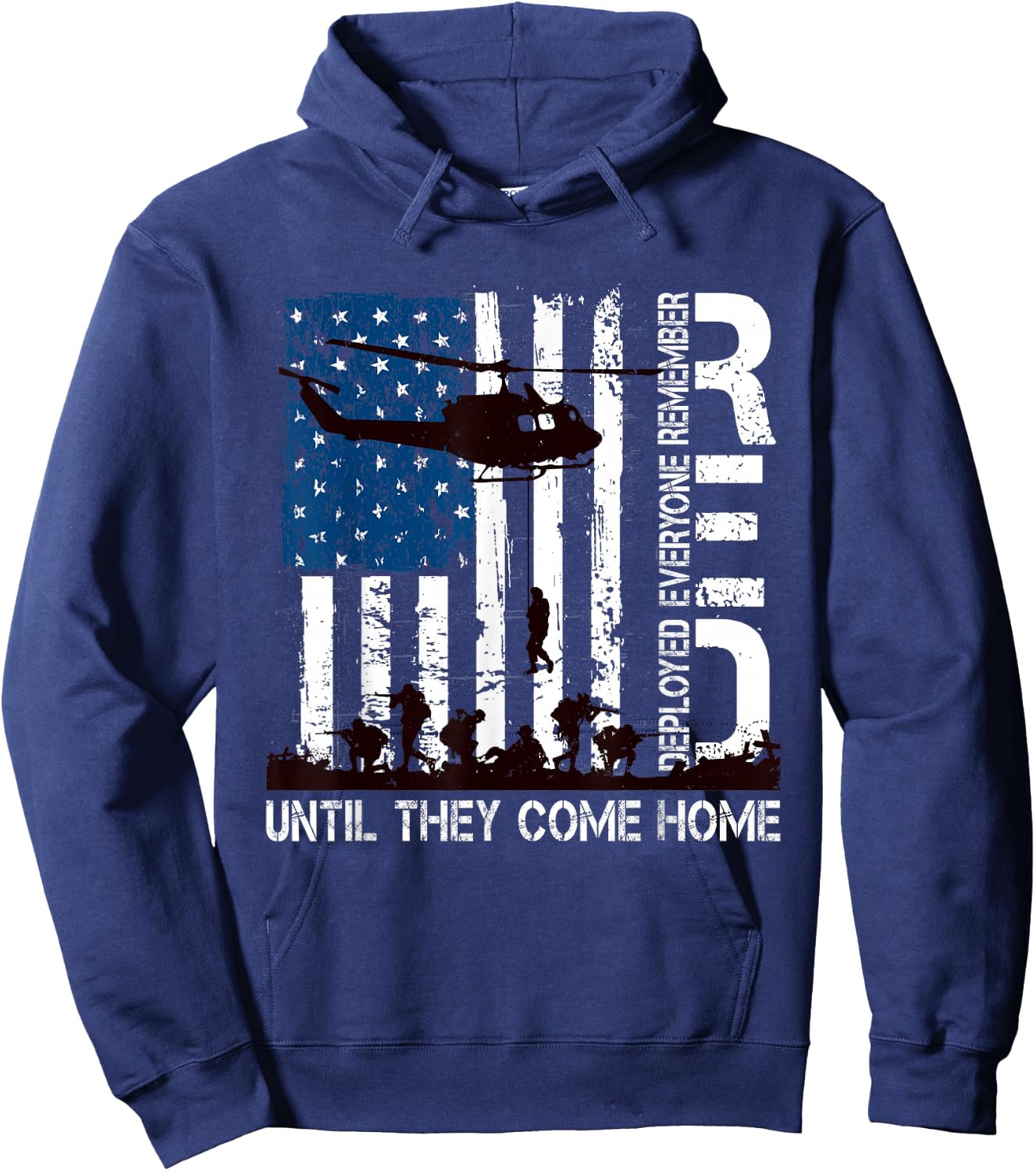 Red Friday Until They Come Home Distressed R.E.D. US Flag Hoodie - Hoodie | Navy