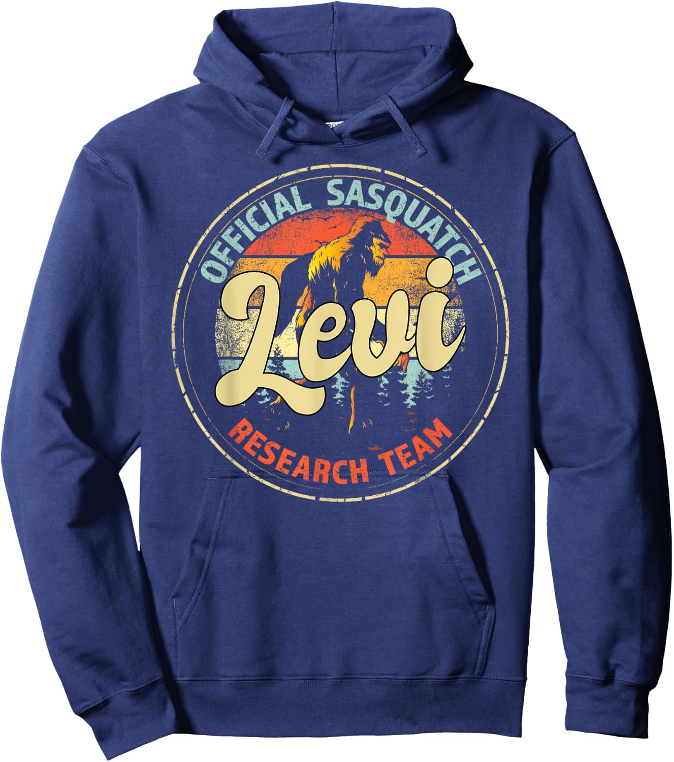 Levi Sasquatch Research Team Personalized Bigfoot Hoodie - Hoodie | Navy