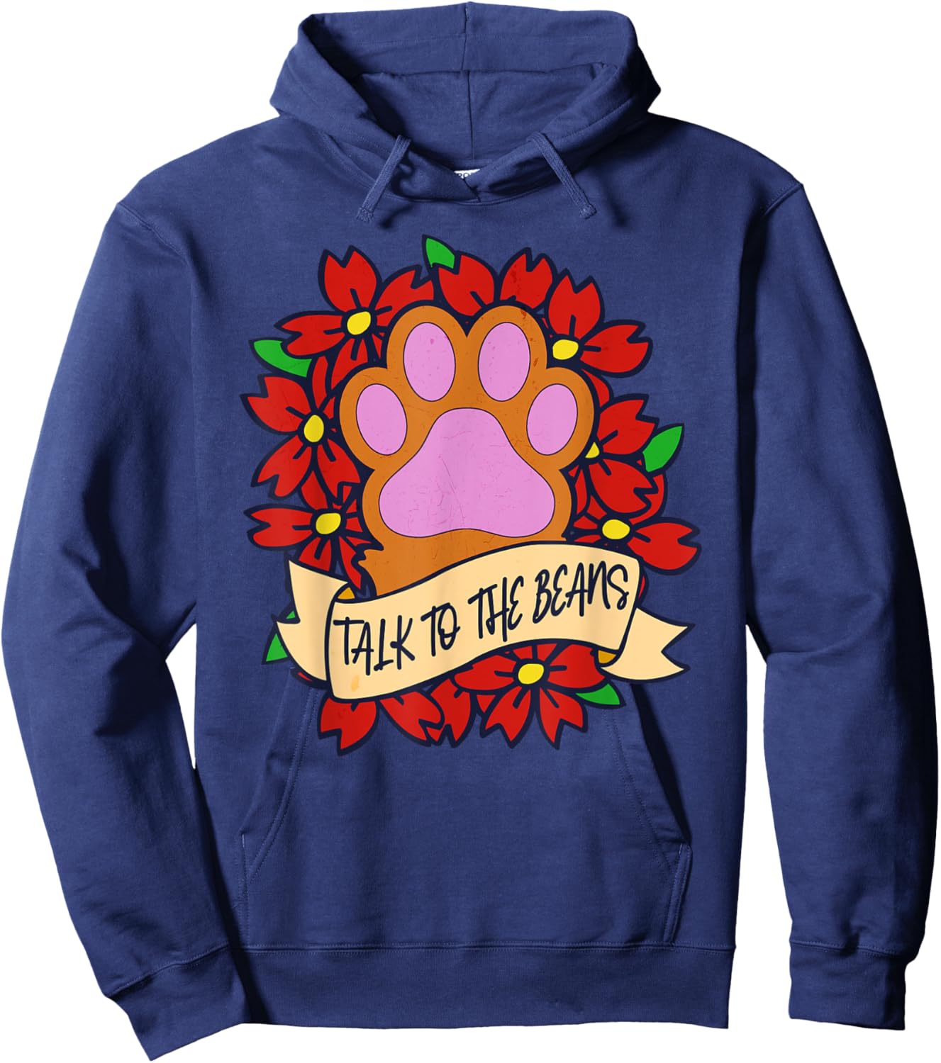 Talk to the Toe Beans Funny Cat Person Women Kids Hoodie - Hoodie | Navy