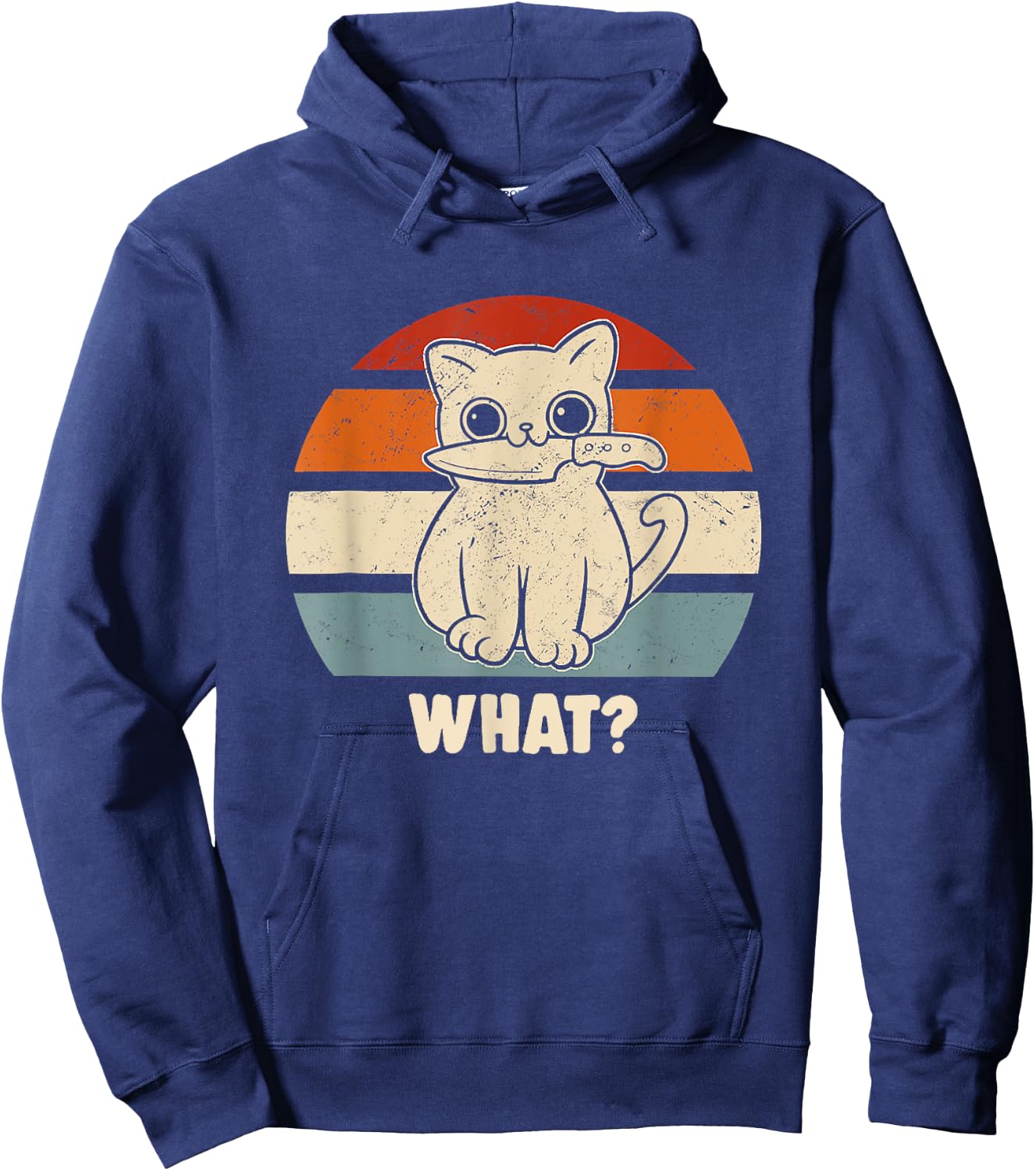 Retro What Cat Knife Meow Kitty Funny Cats Mom And Cat Dad Women Hoodie - Hoodie | Navy