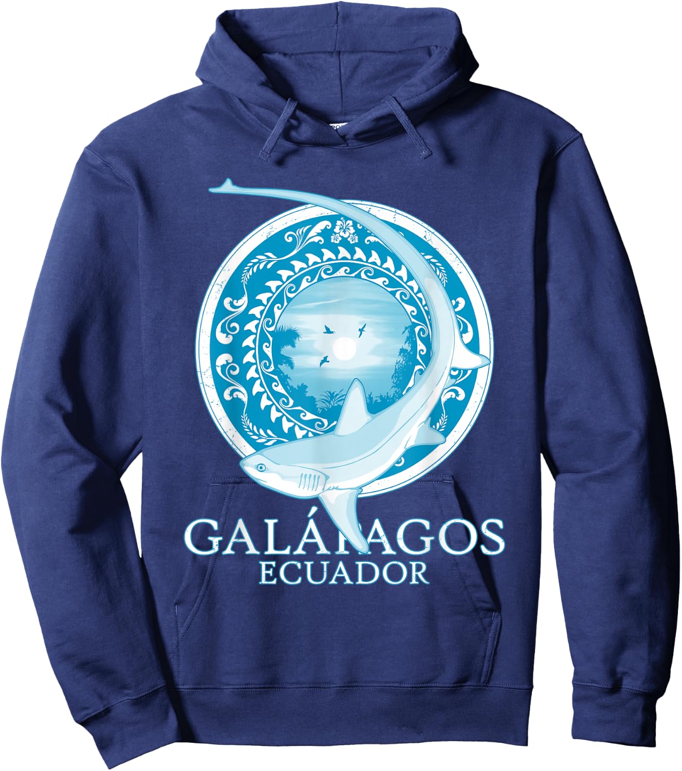 Galapagos Islands Ecuador Thresher Shark Hoodie - Hoodie | Navy