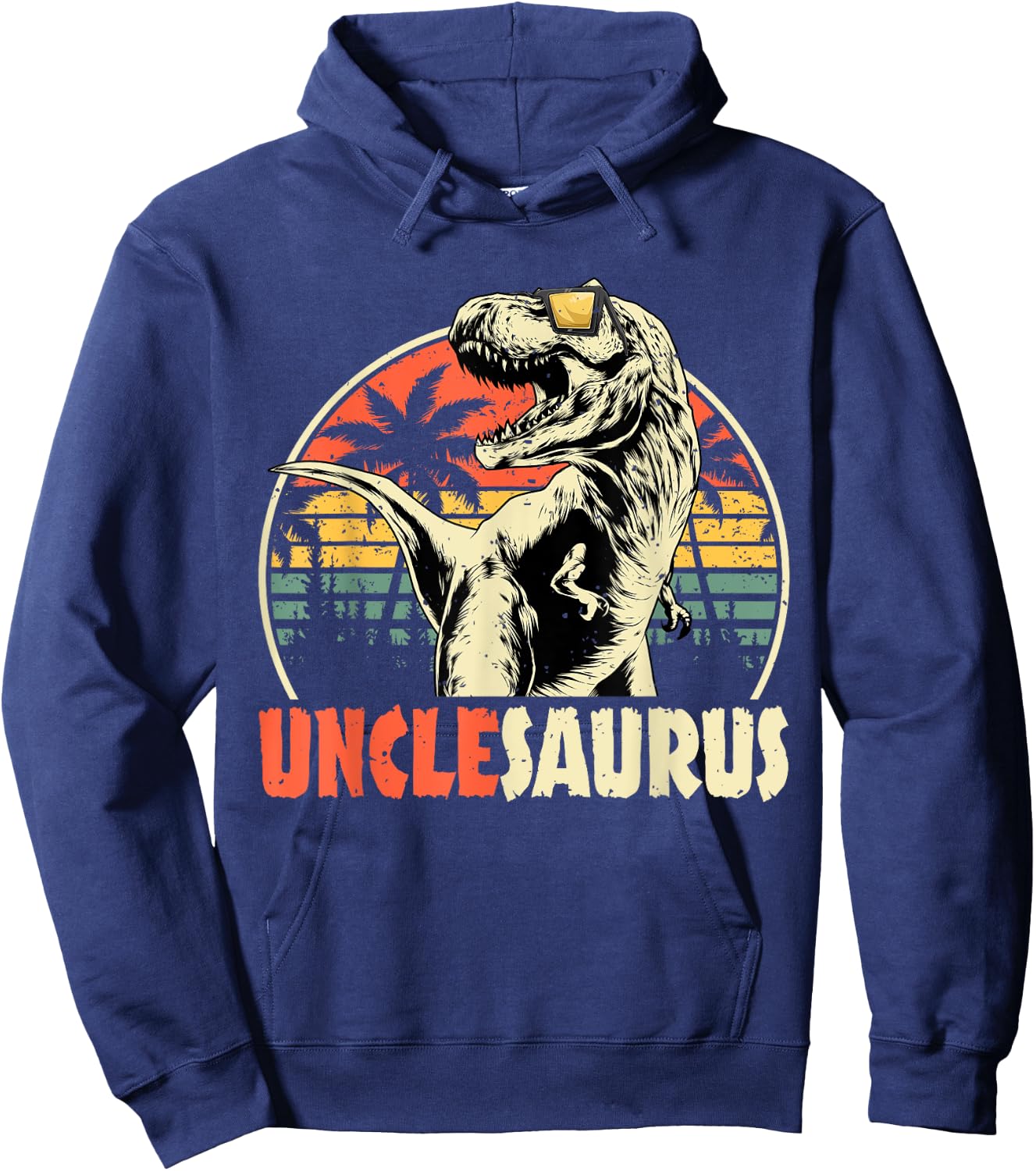 Unclesaurus T Rex Dinosaur Uncle Saurus Family Matching Hoodie - Hoodie | Navy