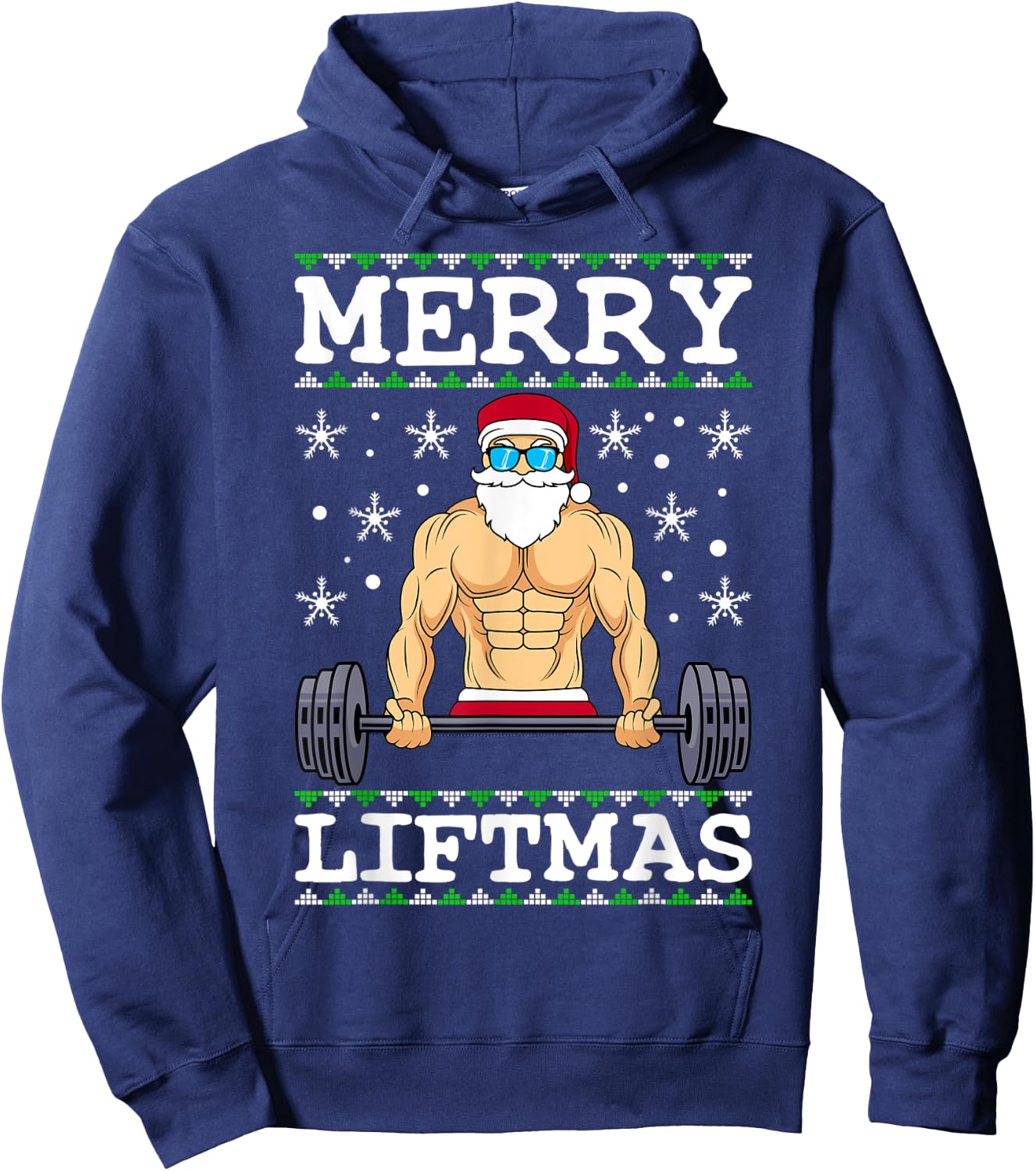 Merry Liftmas Bodybuilder Wiehnachten Ugly Christmas Hoodie - Hoodie | Navy