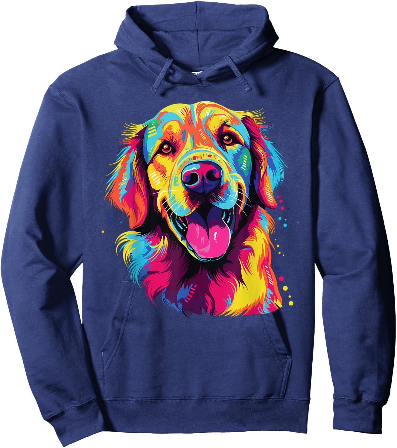 Watercolor Colorful Golden Retriever Dog Men Women Girls Kids Hoodie - Hoodie | Navy