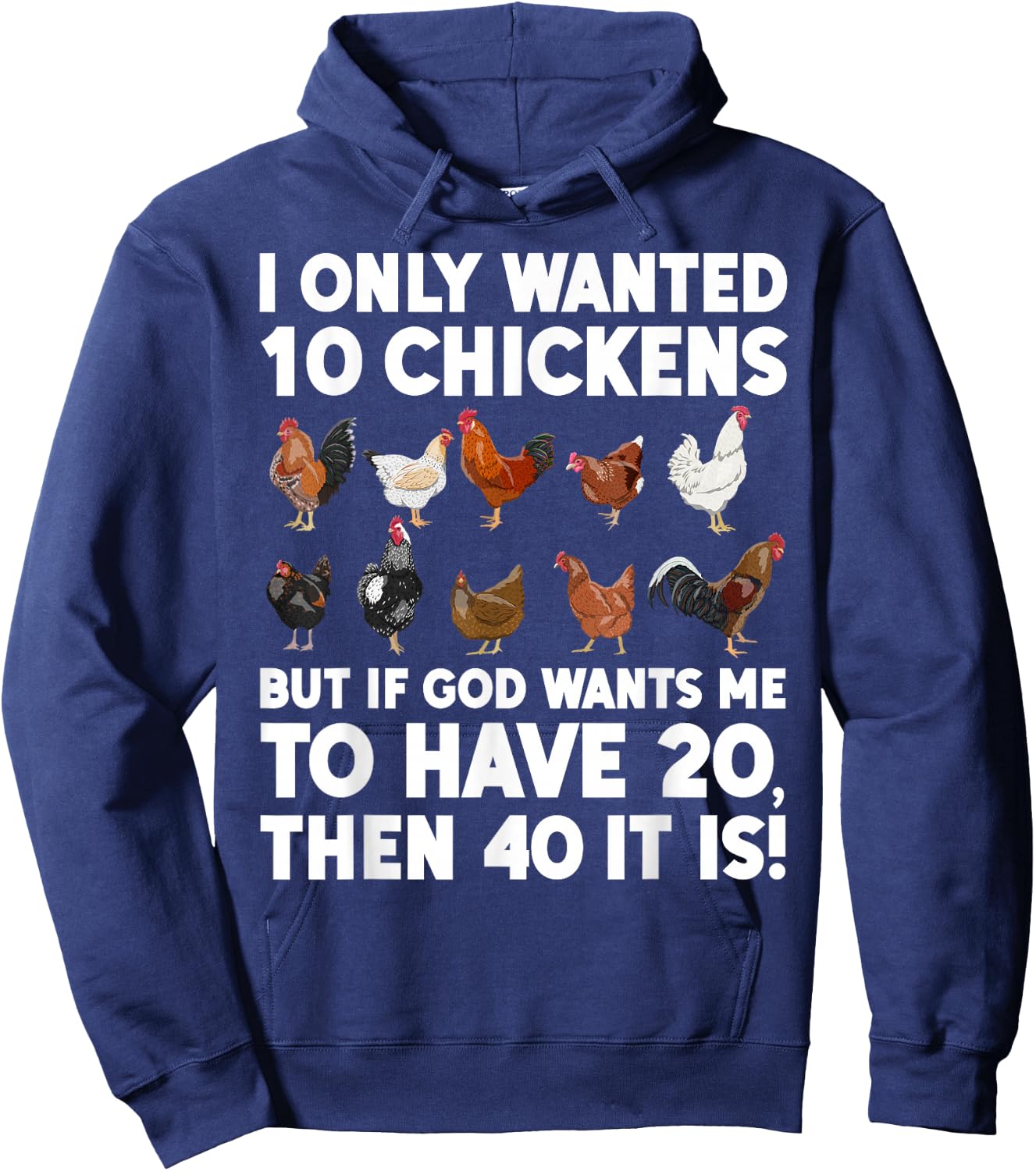 Best Chicken Art Women Poultry Themed Chicken Farmer Hoodie - Hoodie | Navy