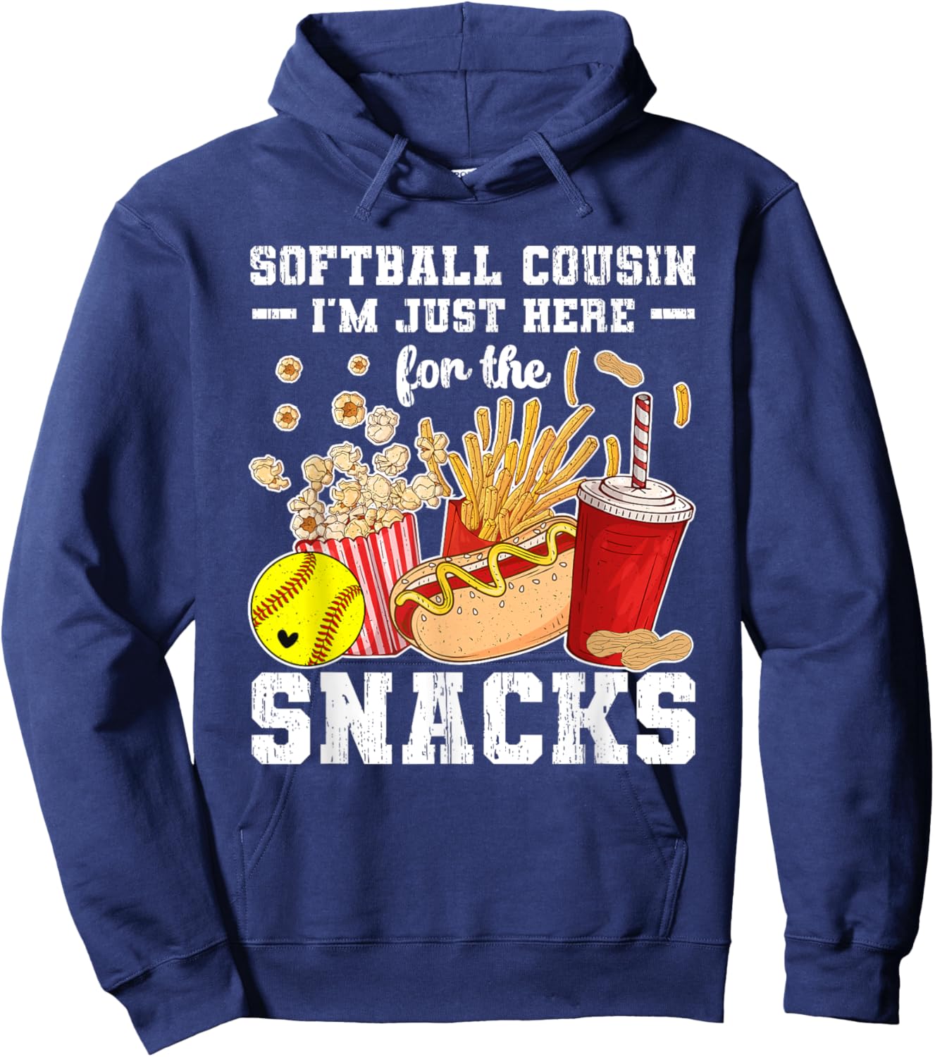 Softball Cousin Funny Cousin Of A Softball Player Cousin Hoodie - Hoodie | Navy