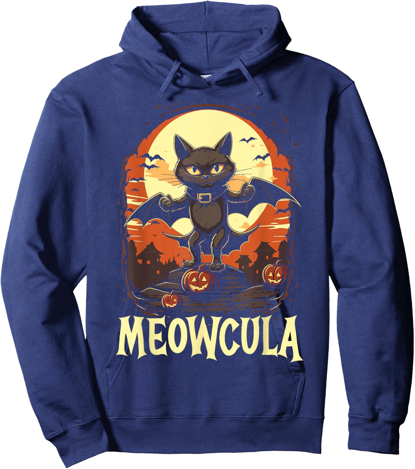 Dracula Halloween Scary Trick Or Treat Spooky Vampire Hoodie - Hoodie | Navy