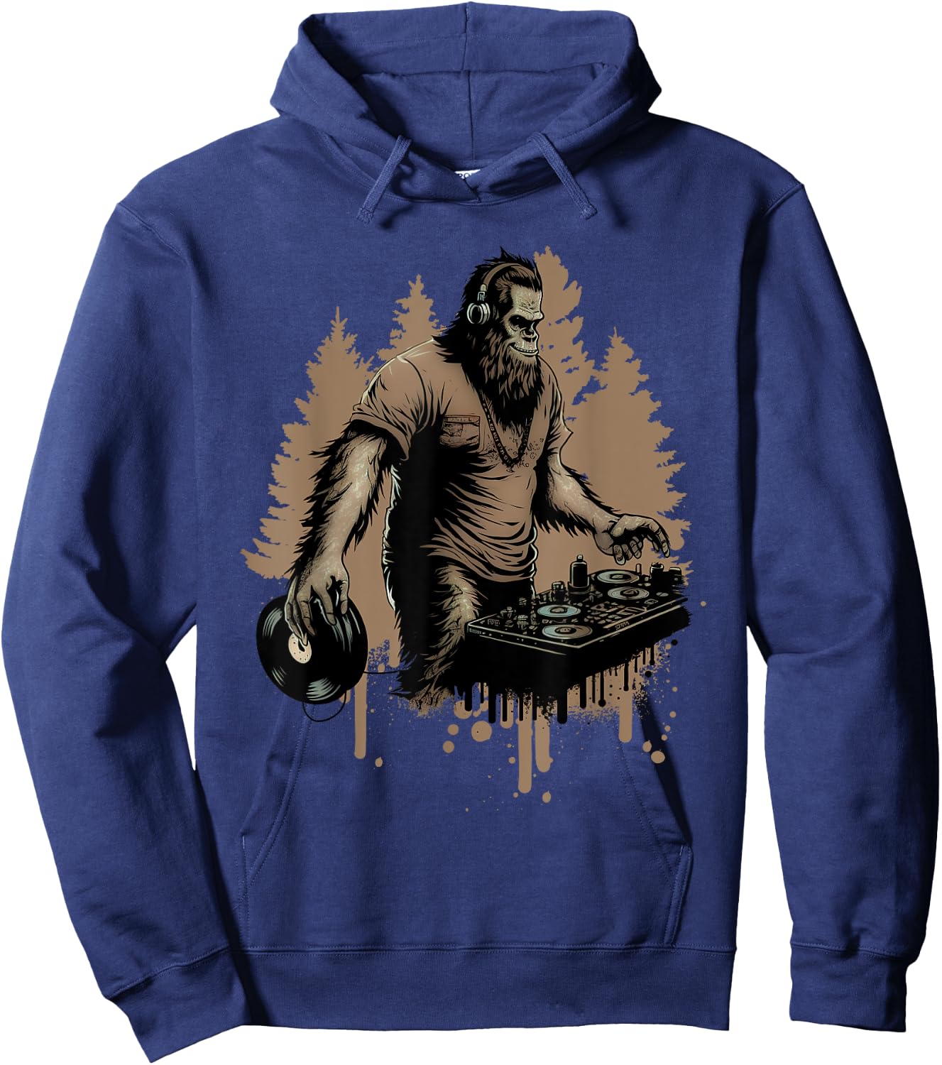 DJ Bigfoot Sasquatch Music lover Hoodie - Hoodie | Navy