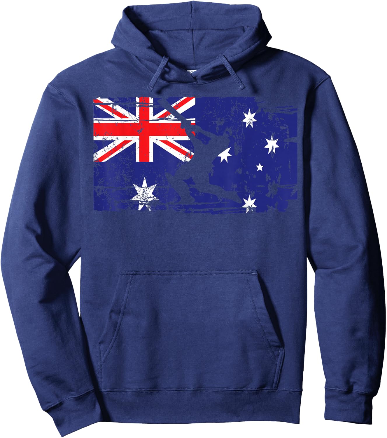 Vintage Australian Flag Cricket Player Jersey Sports Hoodie - Hoodie | Navy
