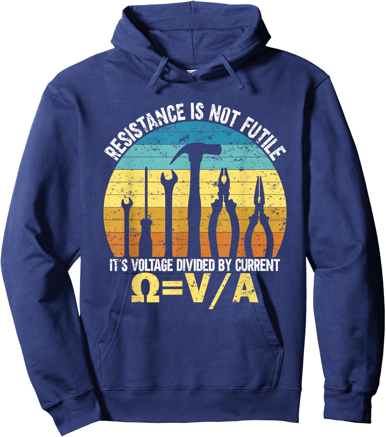 Resistance Is Not Futile Funny Electrician Hoodie - Hoodie | Navy