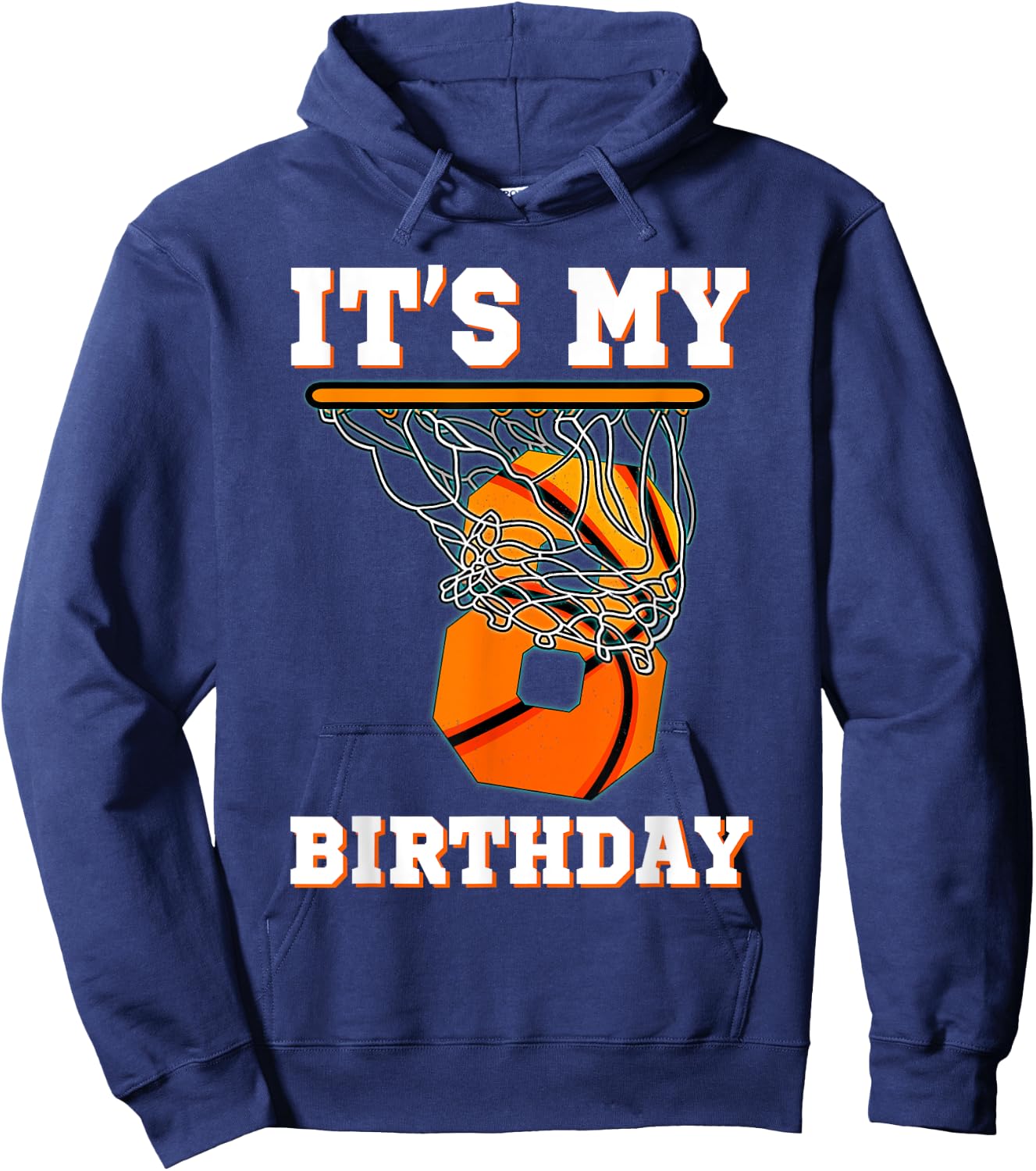 It's My 8th Birthday Basketball Boy Party 8 Years Old Hoodie - Hoodie | Navy
