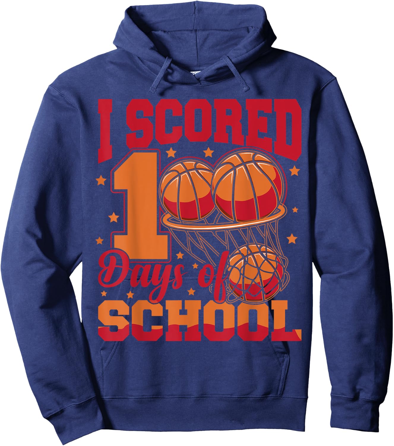 Basketball 100th Day Of School 100 Days Of School Hoodie - Hoodie | Navy