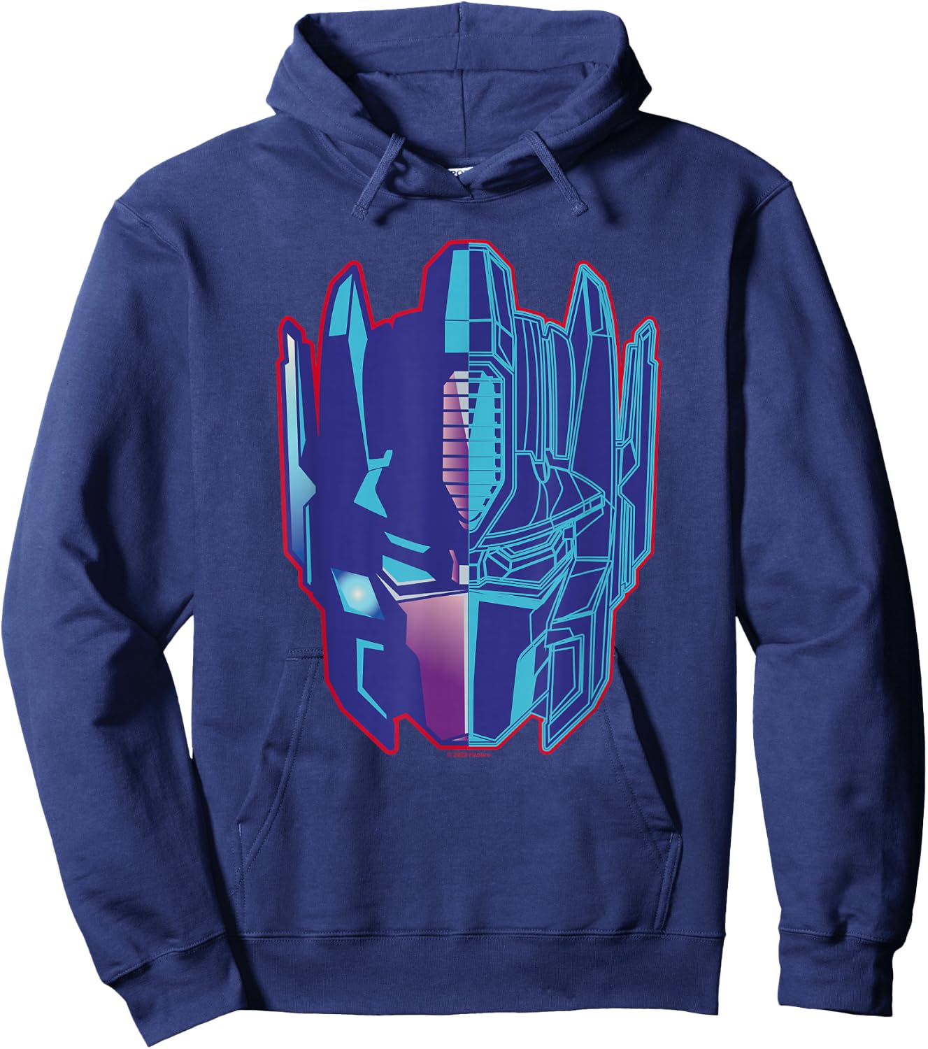 Transformers Optimus Prime Scheme Big Face Logo Hoodie - Hoodie | Navy