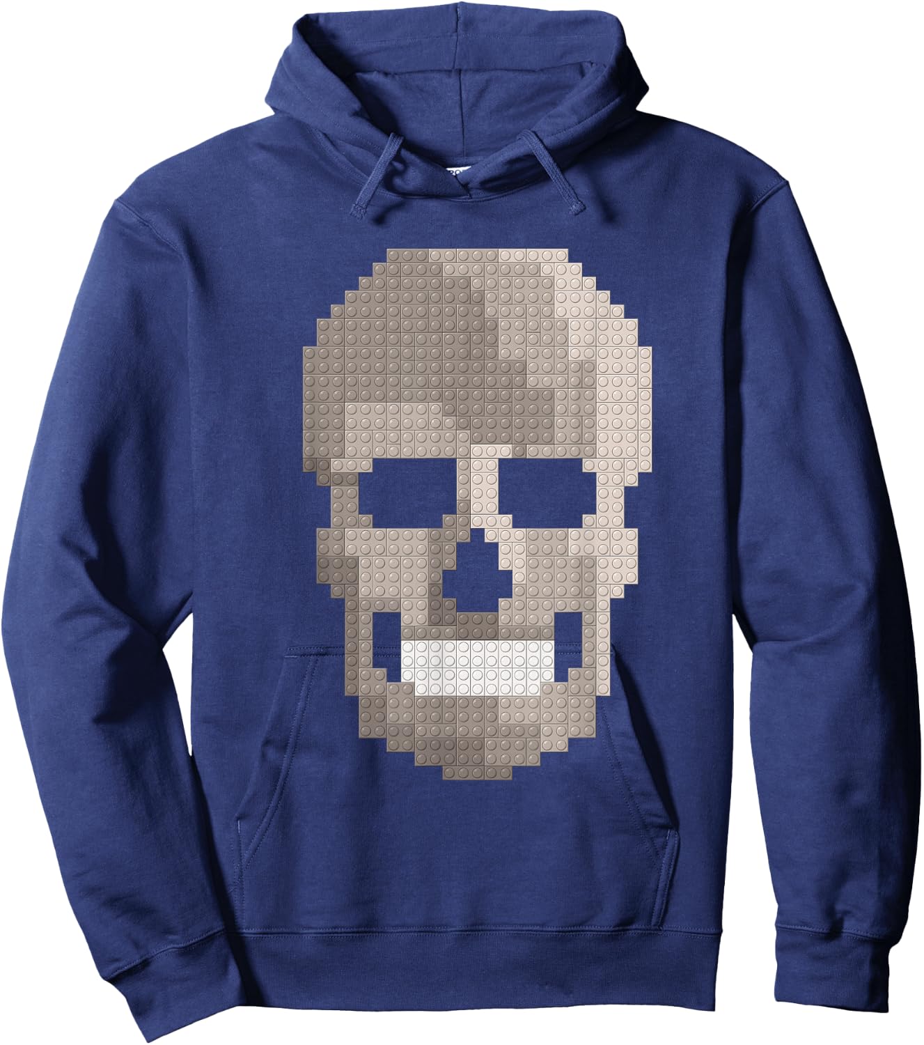 Skull Block Builder Bricks Halloween Skeleton Master Builder Hoodie - Hoodie | Navy