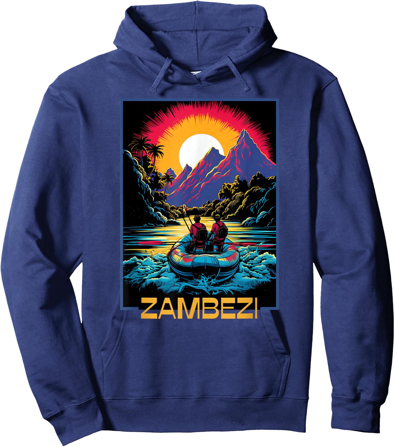 Zambezi River Rafting, Unleash Your Adventure Spirit and Fun Hoodie - Hoodie | Navy