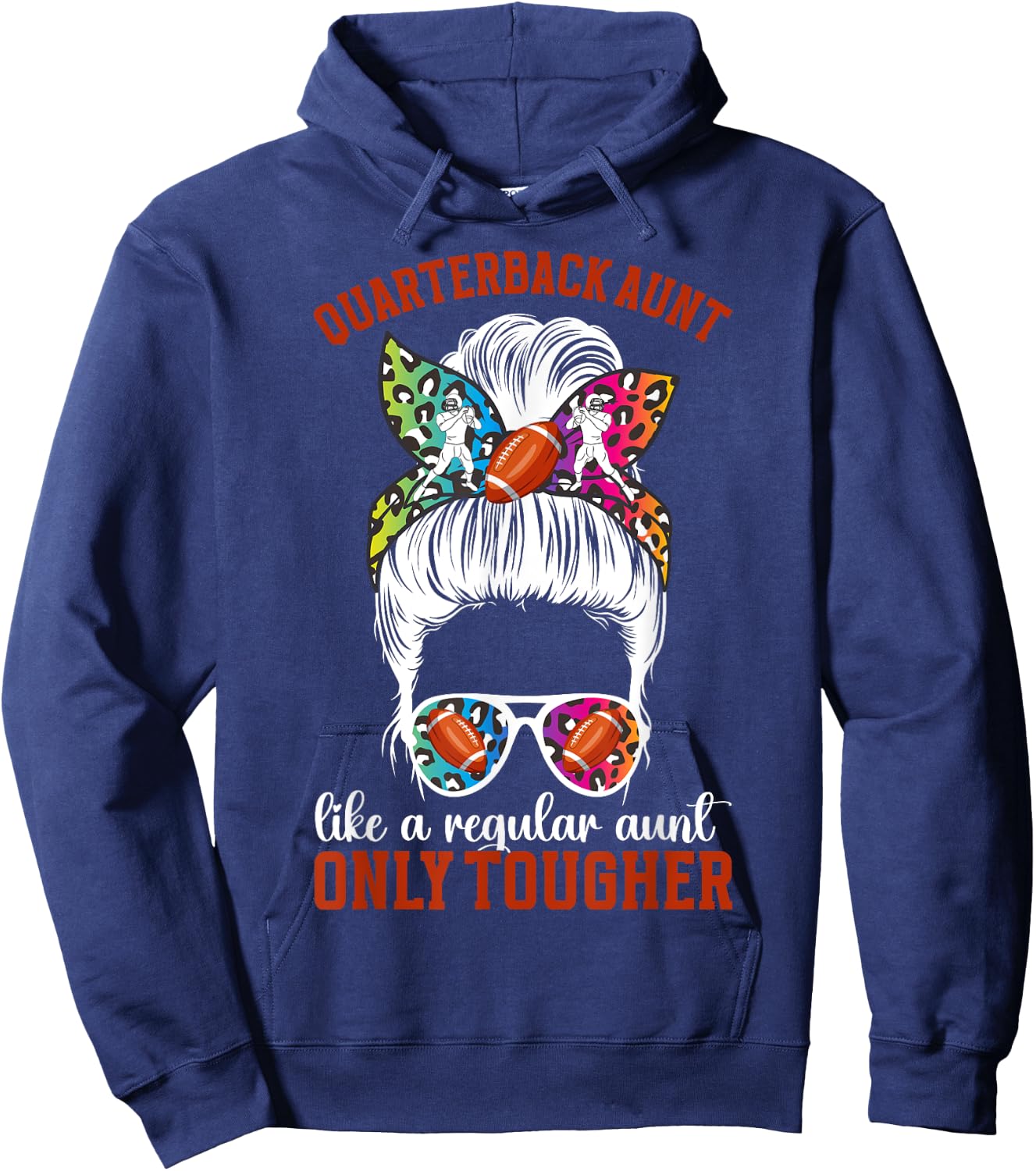 Tough Quarterback Aunt Of A Football Quarterback Auntie Hoodie - Hoodie | Navy