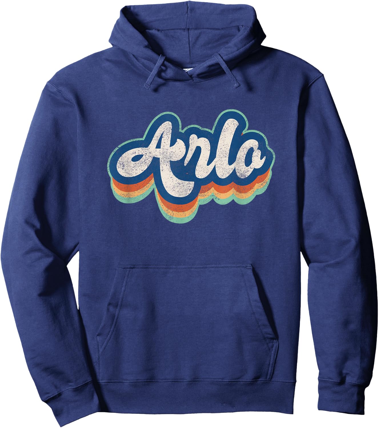 Arlo First Name Boy Vintage Style 70s 80s Personalized Hoodie - Hoodie | Navy