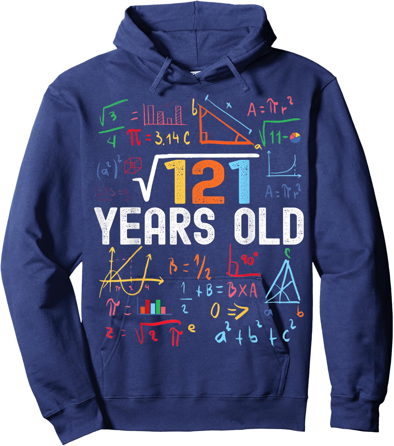 Square Root of 121 11th Birthday 11 Years Old Birthday Hoodie - Hoodie | Navy