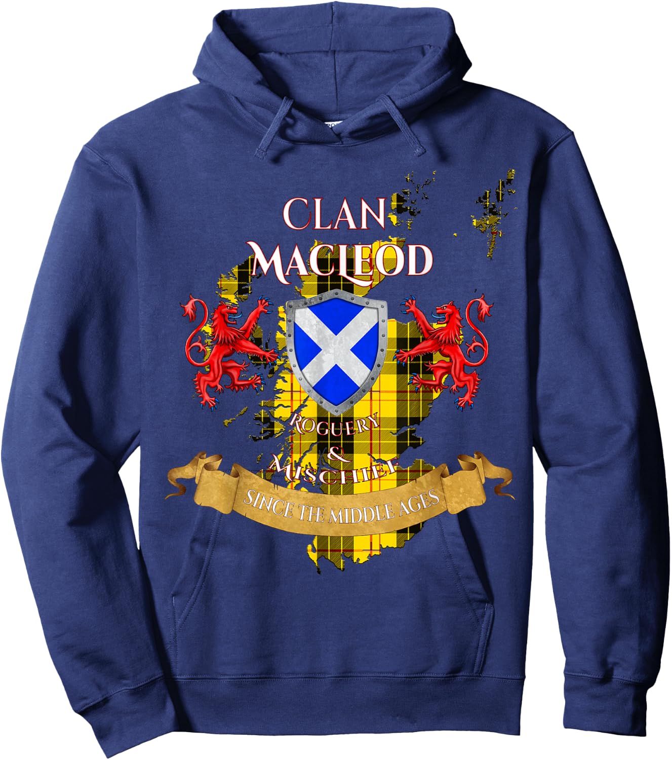 MacLeod Scottish Family Clan Middle Ages Mischief Hoodie - Hoodie | Navy