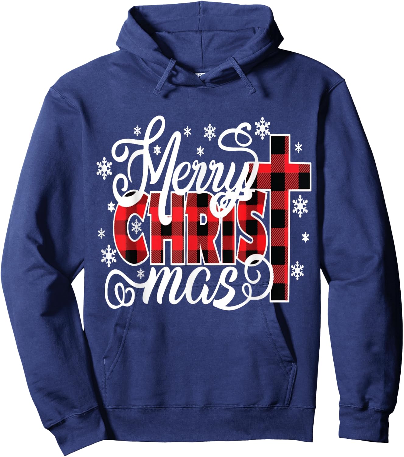 Merry Christ Mas Christian Jesus Christmas PJs Xmas Pajamas Hoodie - Hoodie | Navy