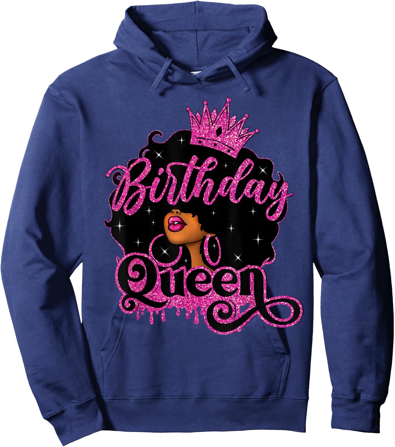 African American Black Queen Birthday Afro Women Girls Hoodie - Hoodie | Navy