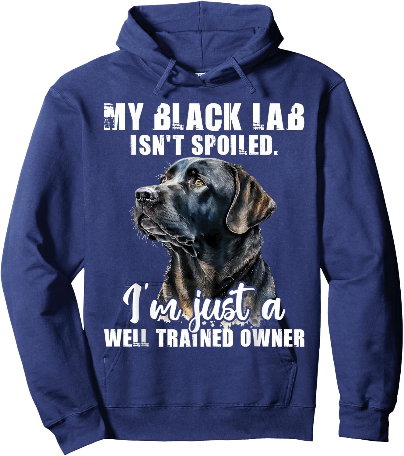 My Black Lab Isn't Spoiled - Labrador Lover Dog Owner Hoodie - Hoodie | Navy