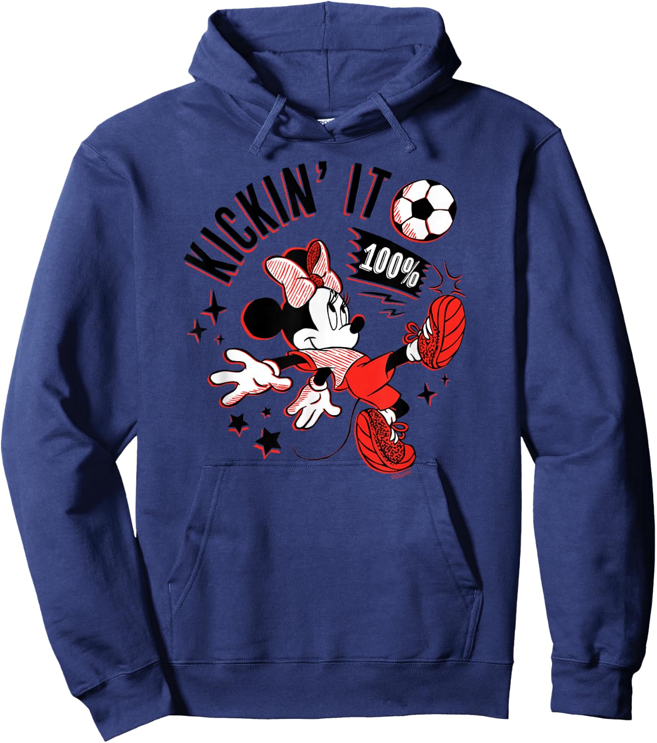 Disney Minnie Mouse Sports Soccer Kickin' It 100% Football Hoodie - Hoodie | Navy
