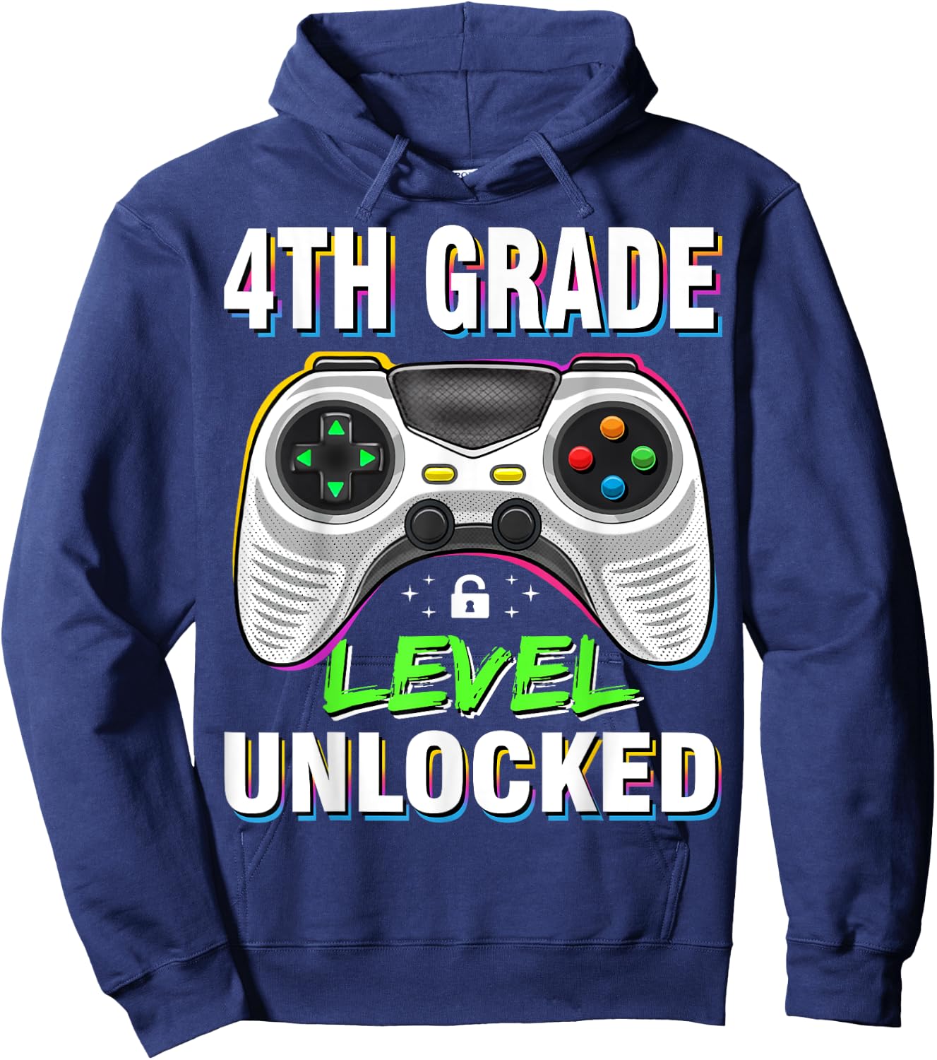Boys First Day Of 4th Grade Shirt Kids Gaming Back To School Hoodie - Hoodie | Navy