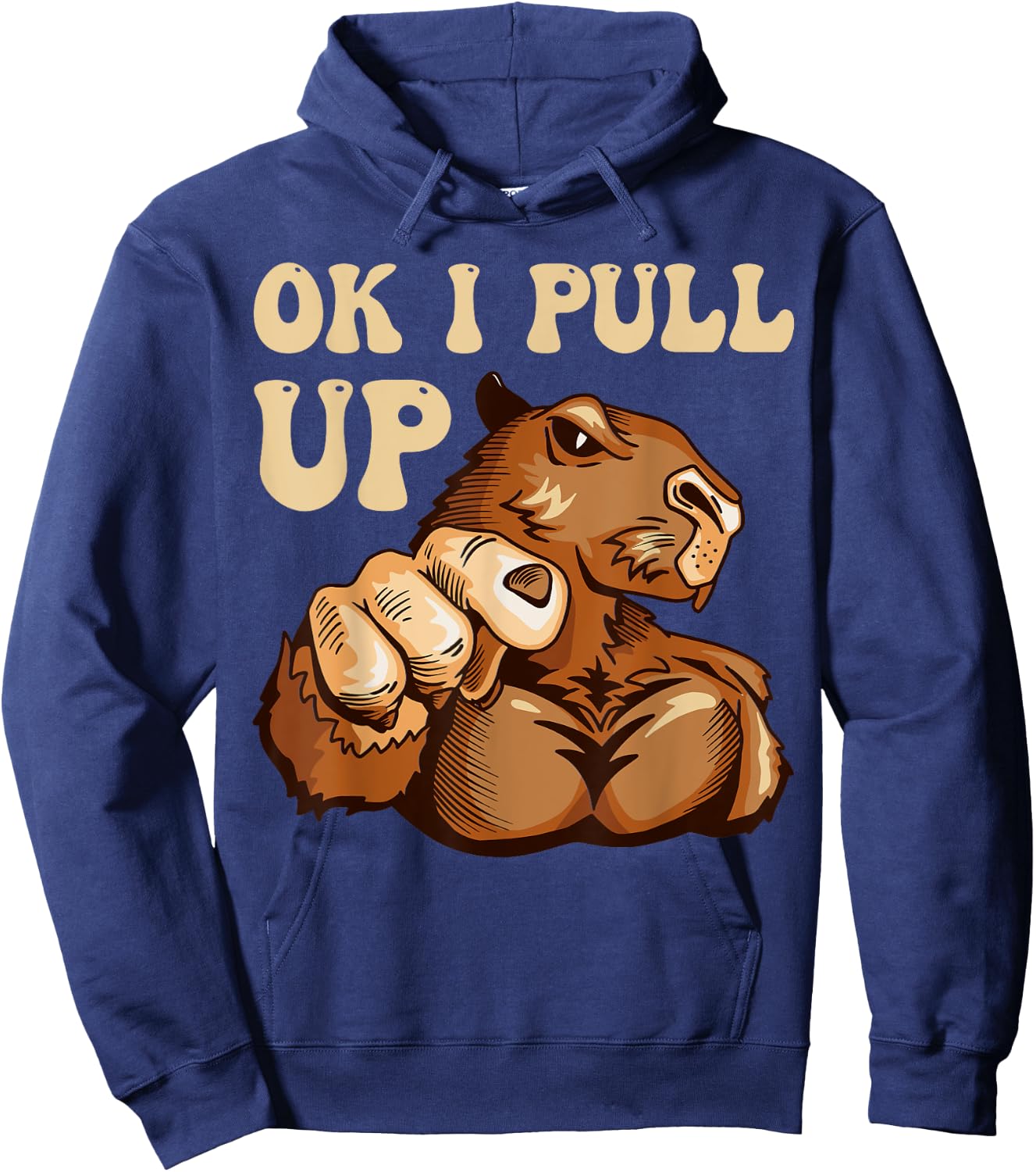 Muscular Gym Capybara Funny Hoodie - Hoodie | Navy