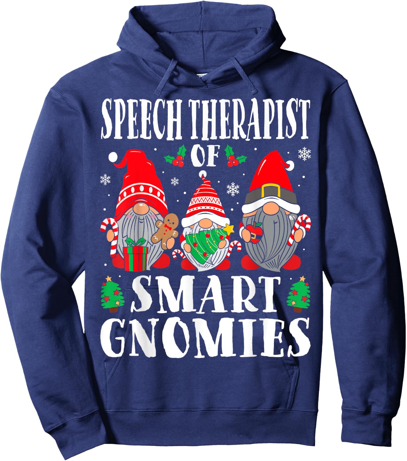 Speech Therapist of Smart Gnomies Speech Therapy Christmas Hoodie - Hoodie | Navy