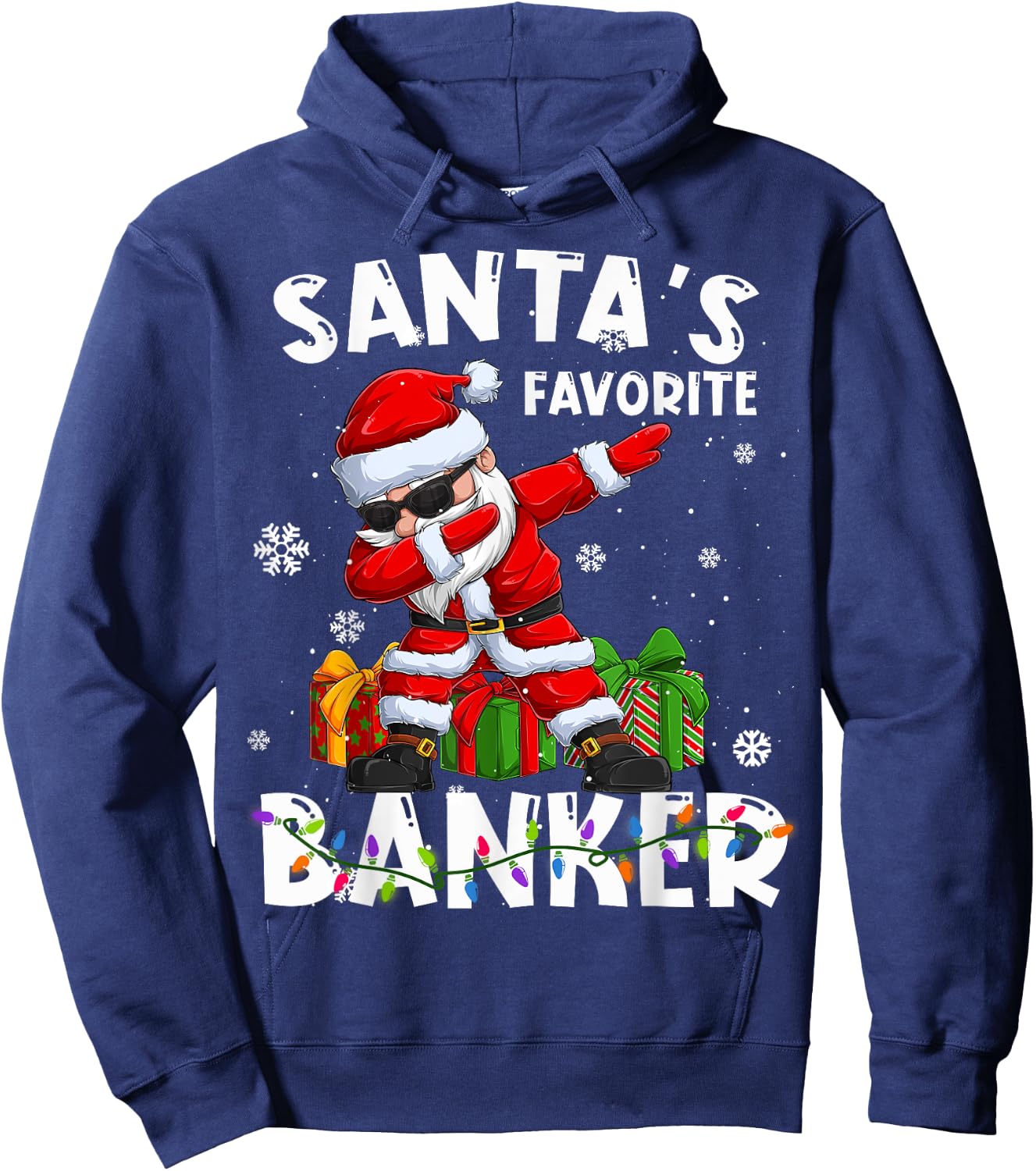 Santa's Favorite Banker Family Matching Group Christmas Hoodie - Hoodie | Navy