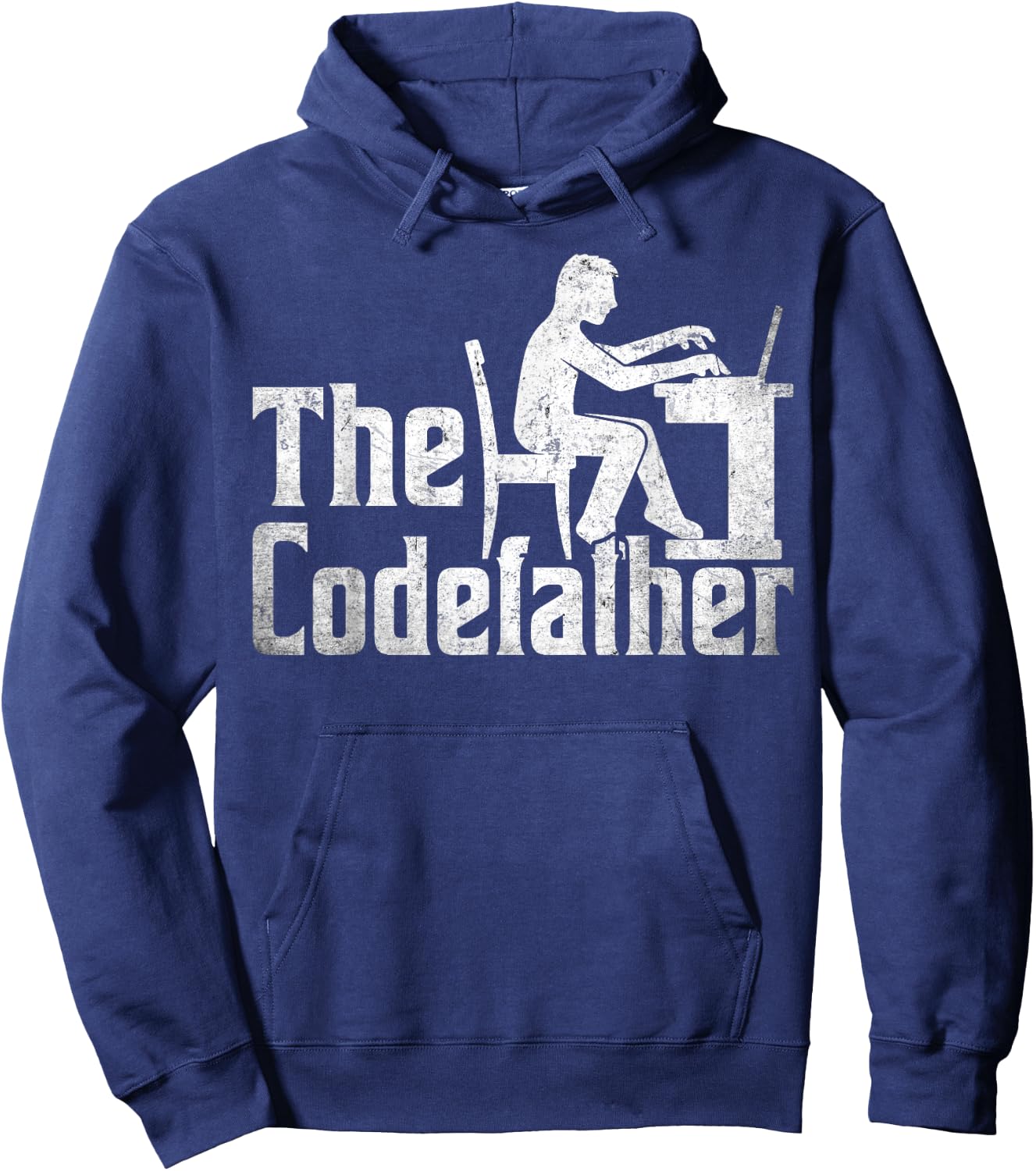 The Codefather - Vintage Funny Programmer Dad Computer Coder Hoodie - Hoodie | Navy