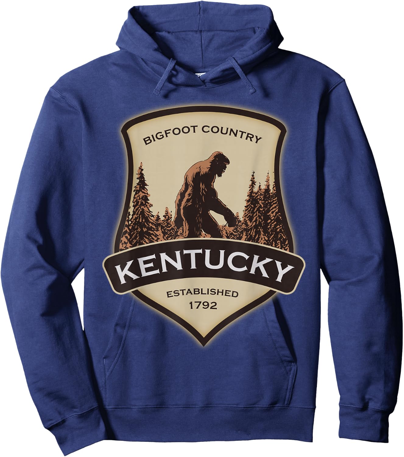 Kentucky with a Bigfoot, or a Sasquatch Hoodie - Hoodie | Navy
