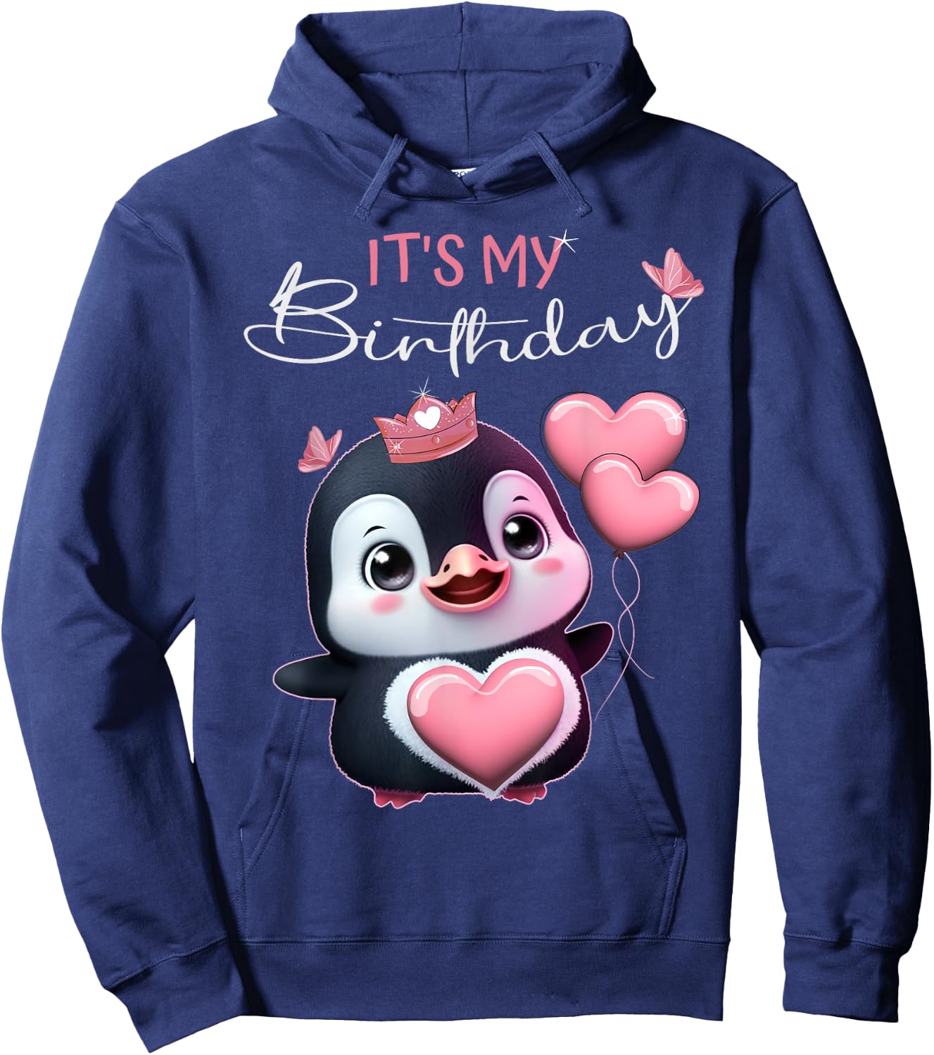 Birthday Shirt Penguin - It’s my Birthday and Girl Hoodie - Hoodie | Navy