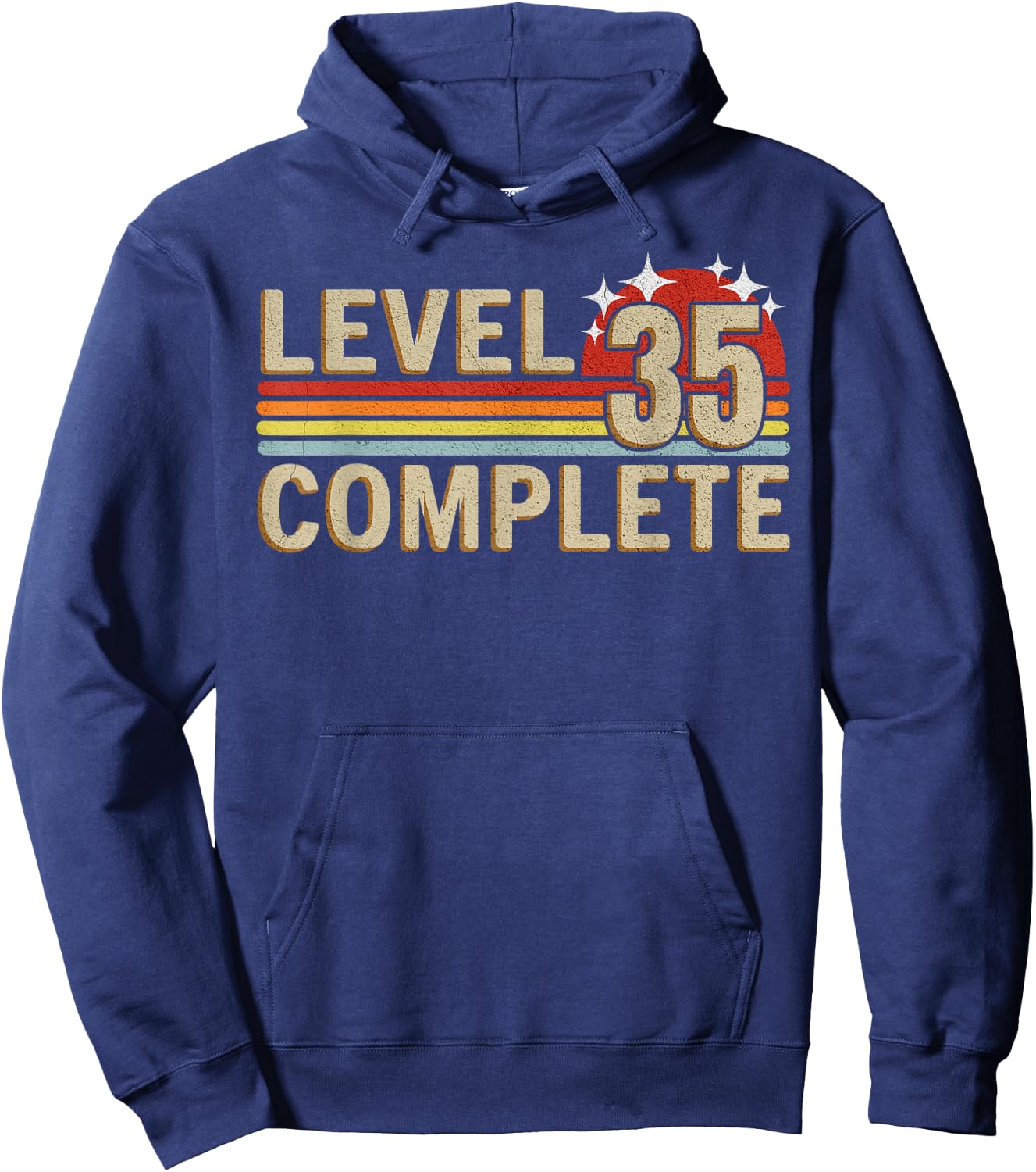 Level 35 Complete Gaming Vintage 35 Years Wedding Hoodie - Hoodie | Navy
