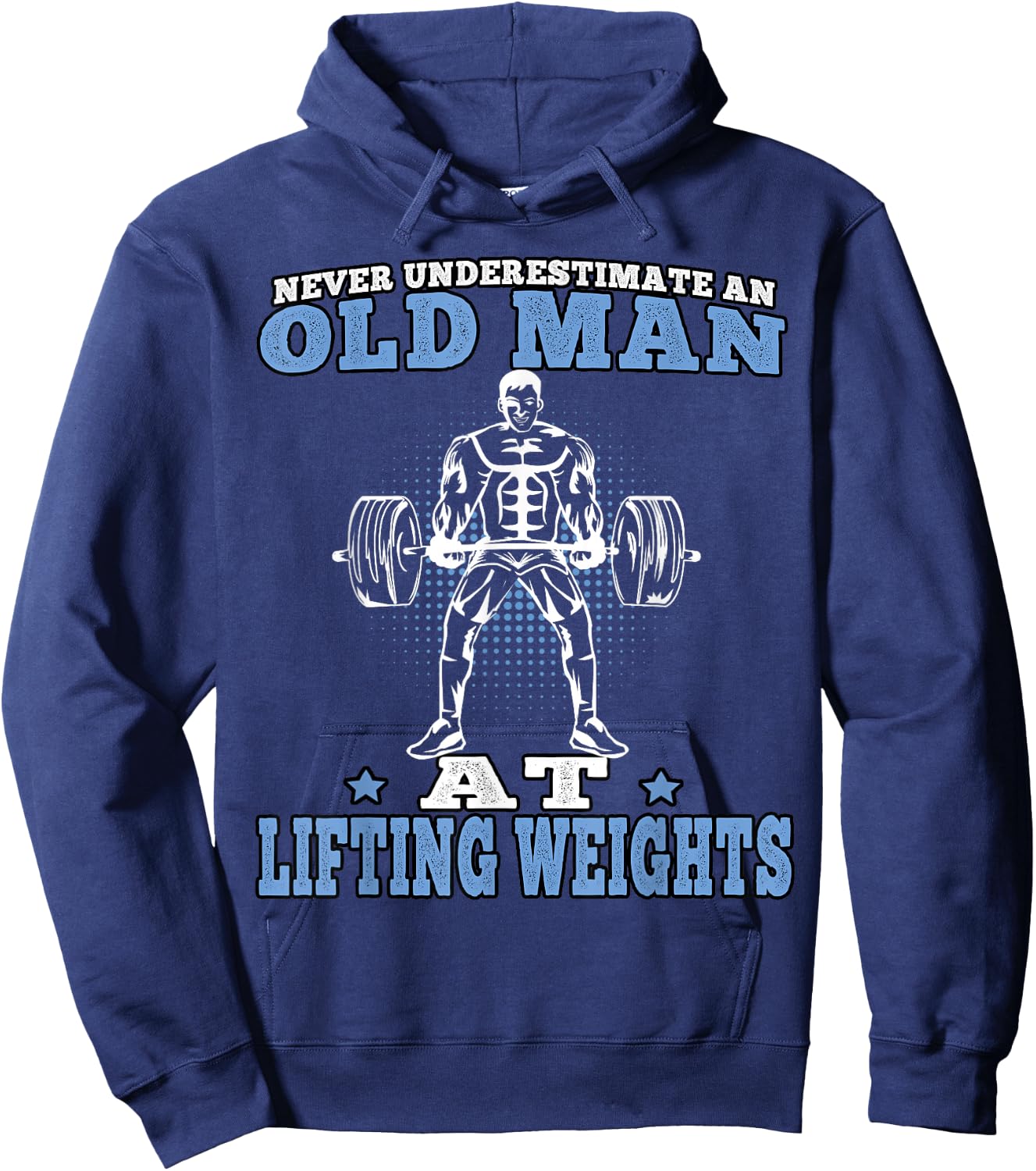 Fitness Old Man Pumping Gym Workout Gym Hoodie - Hoodie | Navy