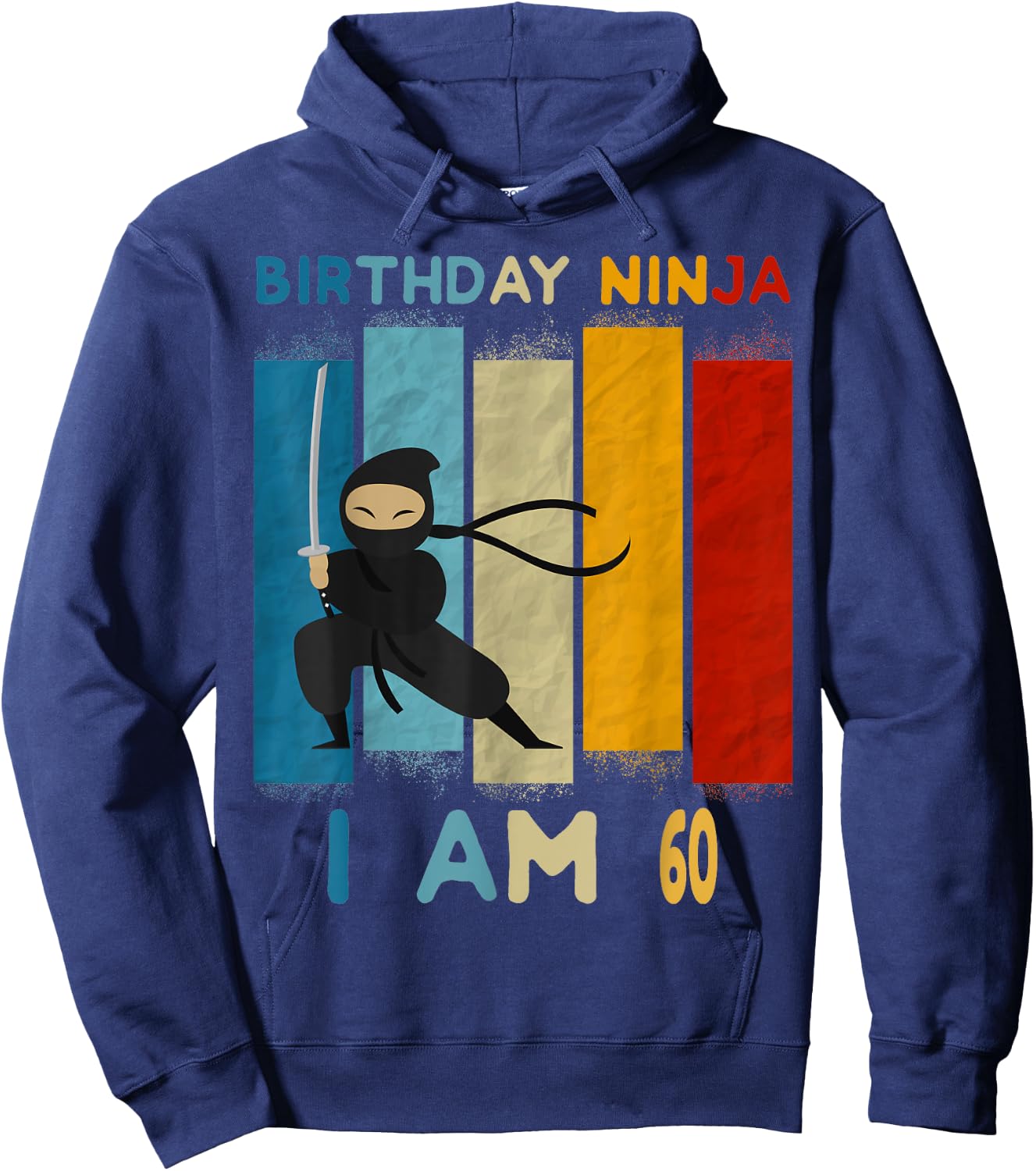 60th Birthday Boy Ninja Lover 60 Year Old Funny B-Day Hoodie - Hoodie | Navy
