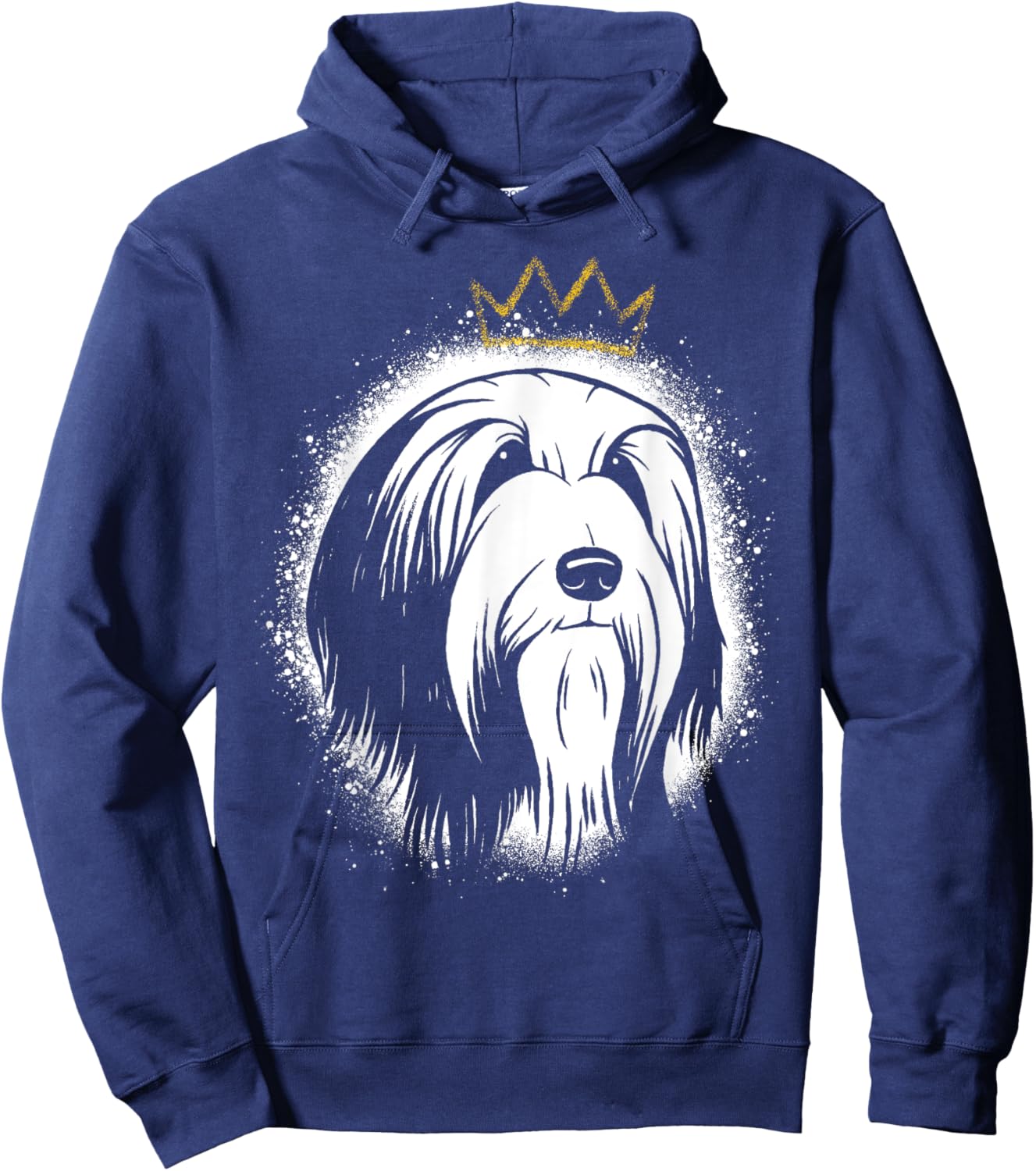 Bearded Collie with Crown Hoodie - Hoodie | Navy
