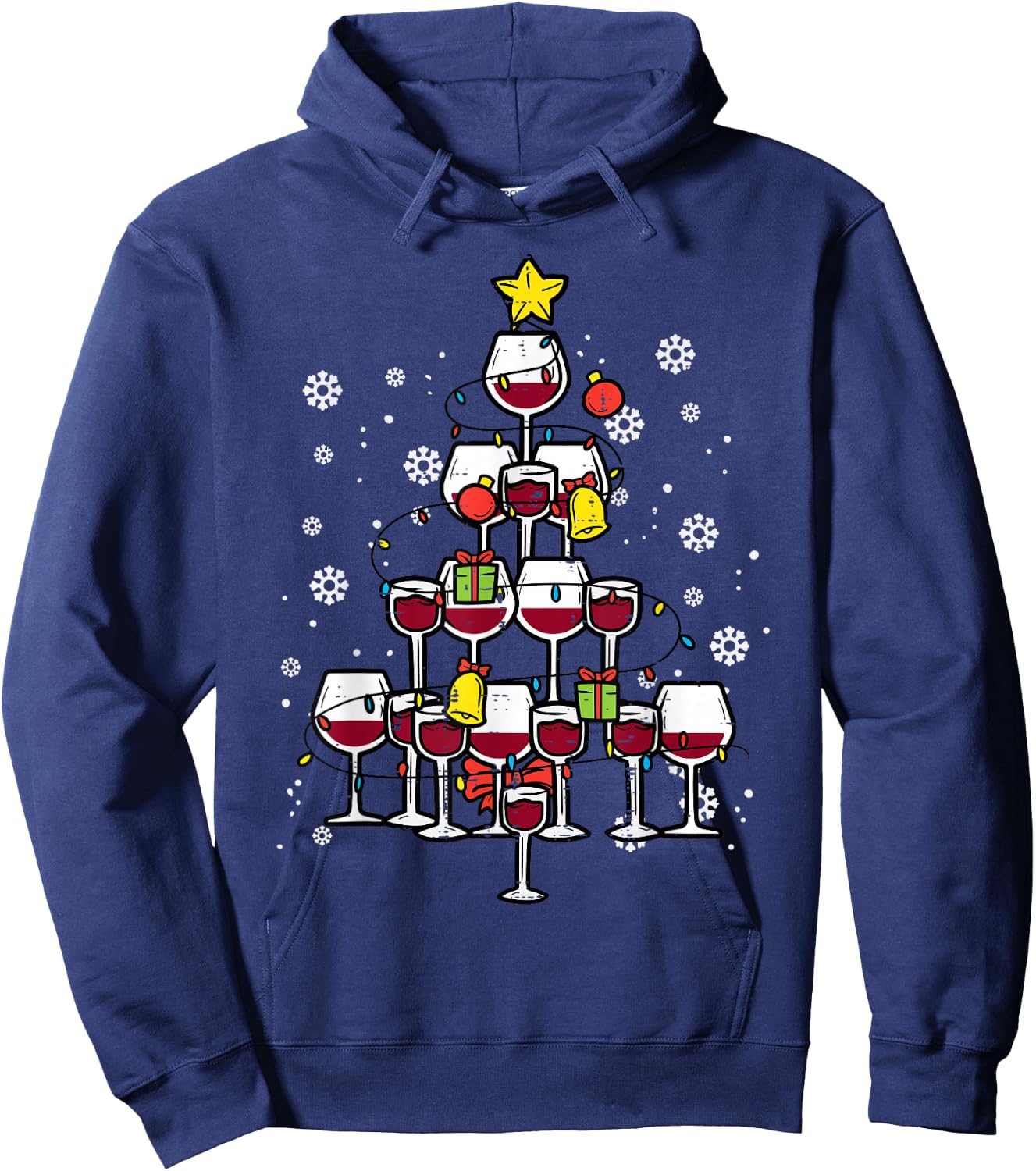 Christmas Tree Funny Winter Xmas Women Men Adult Hoodie - Hoodie | Navy